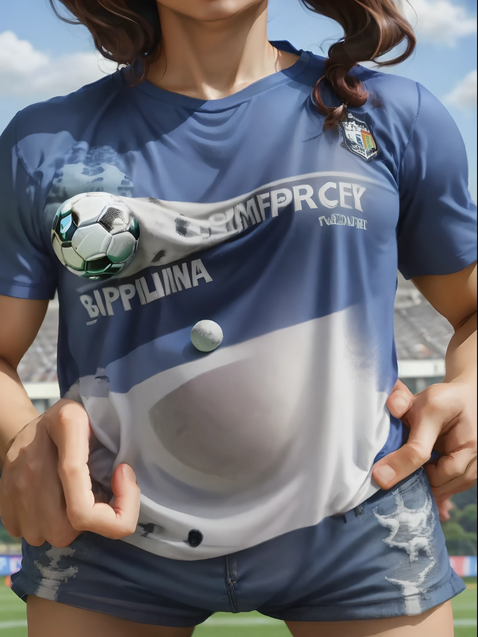 Criar uma imagem de um gorila bravo usando a camisa do time da ponte preta, escrito "AAPP Analysis & Performance Department" no peito, with graphics, Numbers and soccer ball background