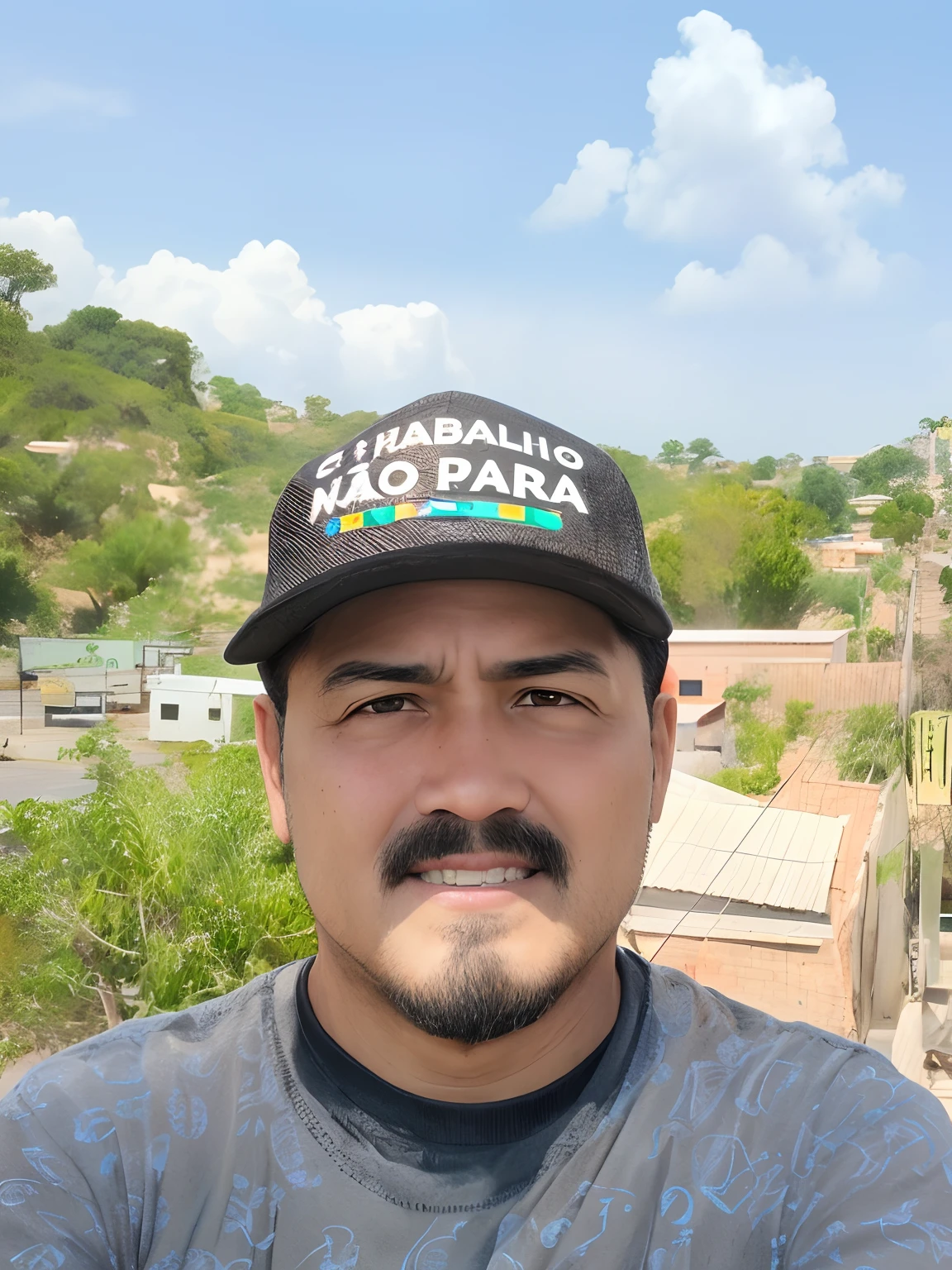 There's a man next to a sign that reads De obras semiint, zigor samaniego, Fotografia tirada em 2 0 2 0, standing on a township street, standing in township street, ramil sunga, Potrait, random artist, imagem profunda, vendendo seus produtos, Directed by: Luis Miranda, Directed by: Maximilian Cercha, Directed by: Byron Galvez