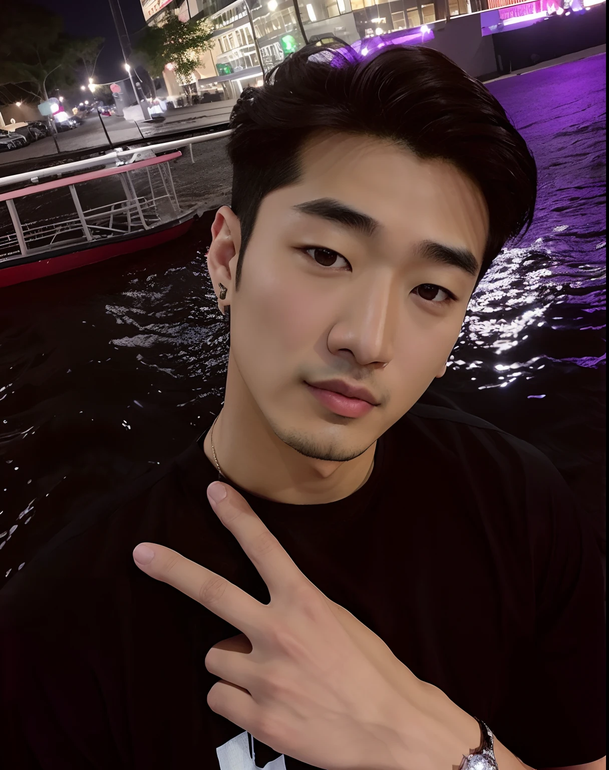 arafed asian man with a black shirt and a black shirt, Jinyoung Canela, Cai Xukun, Hyung Tae, Sul Coreano Masculino, Hong June Hyung, 2 2 anos, jinyoung shin aesthetic, TaeJune Kim, Jaeyeon Nam, Yanjun Chengt, Jung Jaehyun, Kim Doyoung, wan adorable korean face, foto de perfil headshot, 2 3 anos