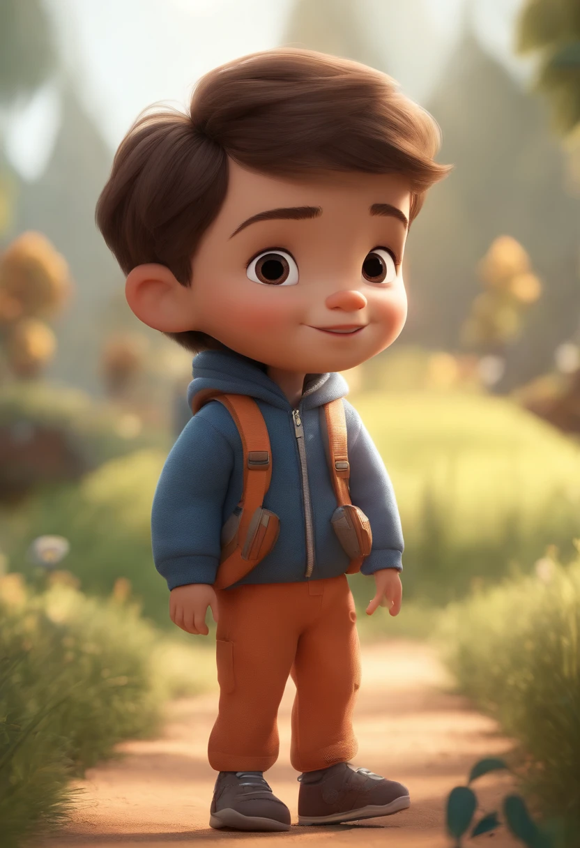 a happy cute standing short hair, vestindo uma fantasia espacial, , fundo branco, barnet, toon, estilo pixar, 3d, desenhos animados, rosto detalhado, asymmetrical 16k