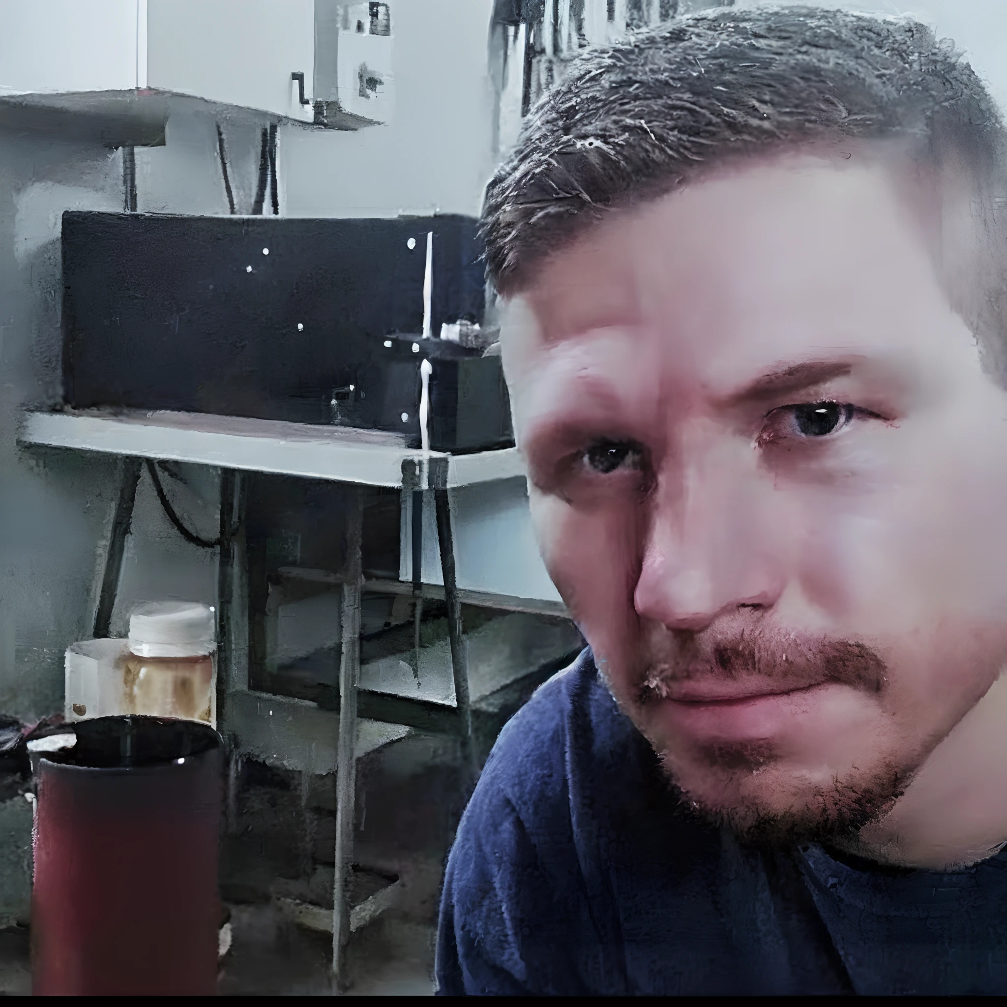 There's a man who's sitting in a kitchen with a doughnut, uma foto de um homem, Patryk Hardziej, Nikolay, Andrei Riabovitchevy, Michal, foto de perfil, Tomasz Strzalkowski, Marcin Rubinkowski, Jakub Kasper, foto do snapchat, 3 2 - ano - homem de idade