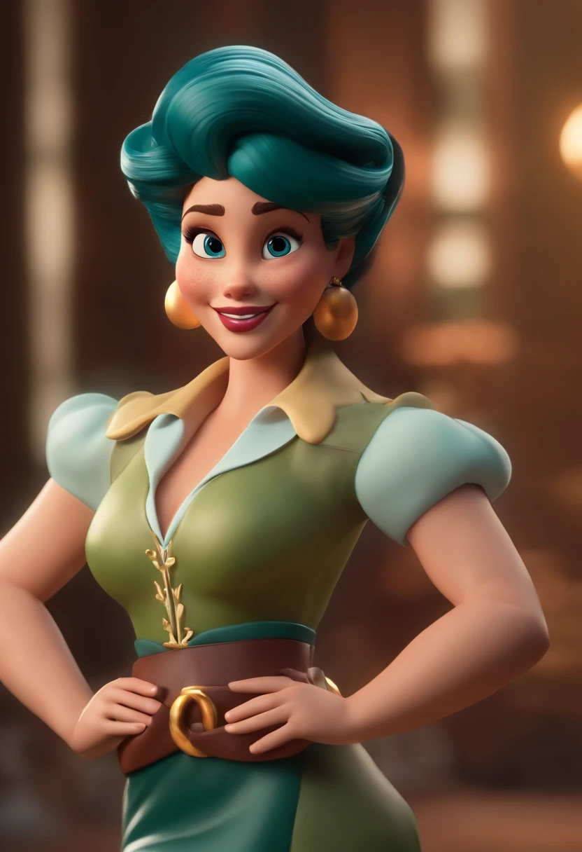 Personagem de desenho animado de uma mulher de 28 anos, longos cabelos vermelhos profundos, the character resembles "Ariel" from "The Little Mermaid", um personagem animado, Caractere estilizado, animation style rendering, 3D estilizado, Arnold Maya render, 3 d render stylized, toon render keyshot, Personagem 3D, Personagem 3D, 3d rendering stylized, 3 d character render, personagem de desenho animado, Personagem de close up, Pose de personagem, (Estilo Pixar) (master part:1.2) (Bokeh) (best quality) (pele detalhada) (textura detalhada) (8k) (argila) (Cinematic lighting) (foco nítido，Senta e vaza a parte superior do corpo