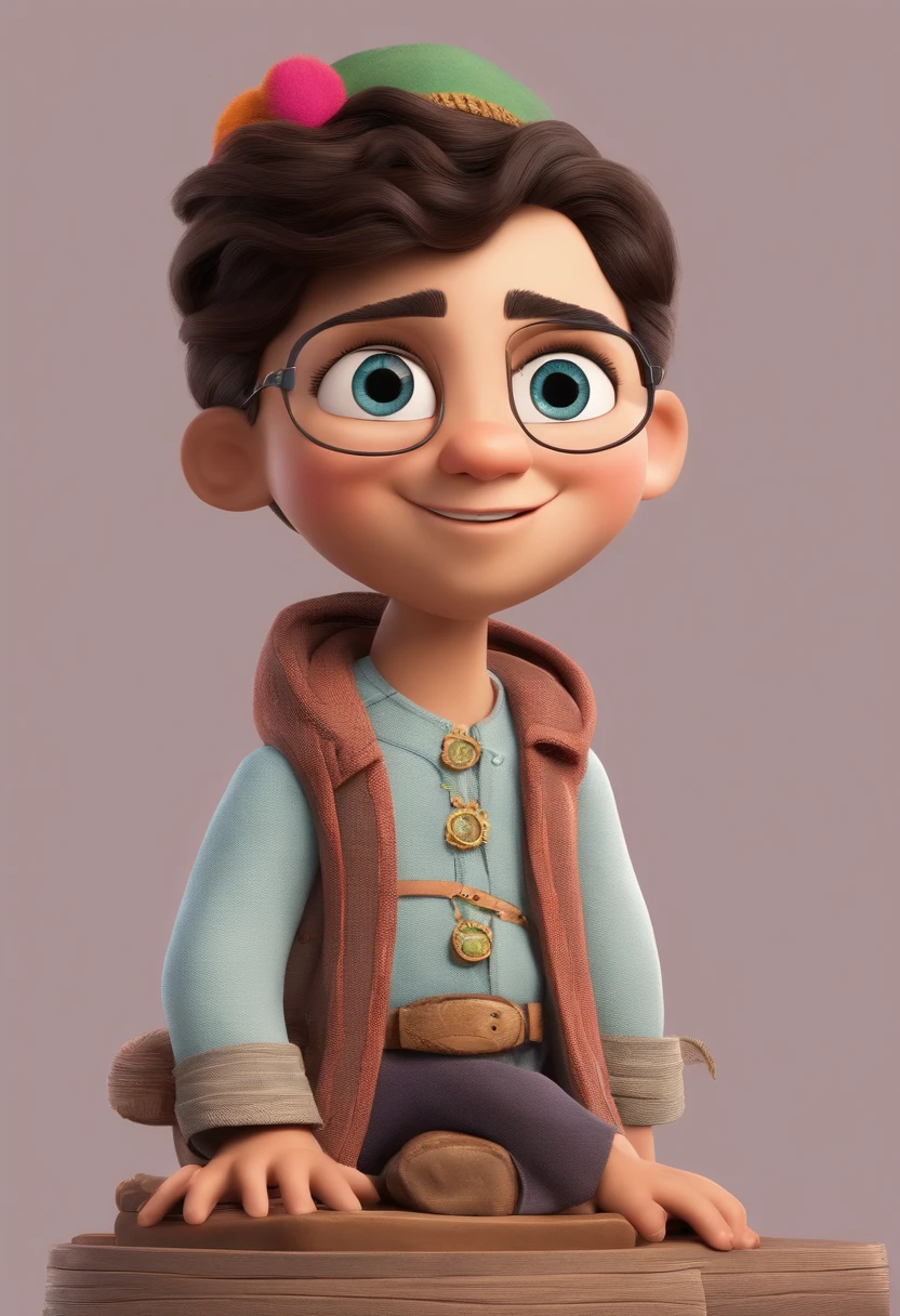A Dream Architect Inspired by Pixar Animation, de perto. The character takes center stage with captivating facial expressions, oferecendo um toque de irrealidade