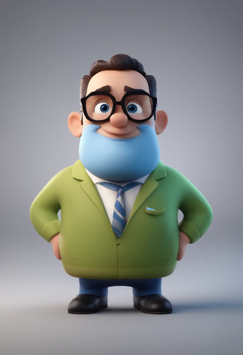Cartoon character of a man with black glasses and a blue shirt, animation character, Caractere estilizado, animation style rendering, 3D estilizado, Arnold Maya render, 3 d render stylized, toon render keyshot, Personagem 3D, Personagem 3D, 3d rendering stylized, 3 d character render, personagem de desenho animado, Personagem de close up, Pose de personagem, (Estilo Pixar) (master part:1.2) (Bokeh) (best quality) (pele detalhada) (textura detalhada) (8k) (argila) (Cinematic lighting) (foco nítido