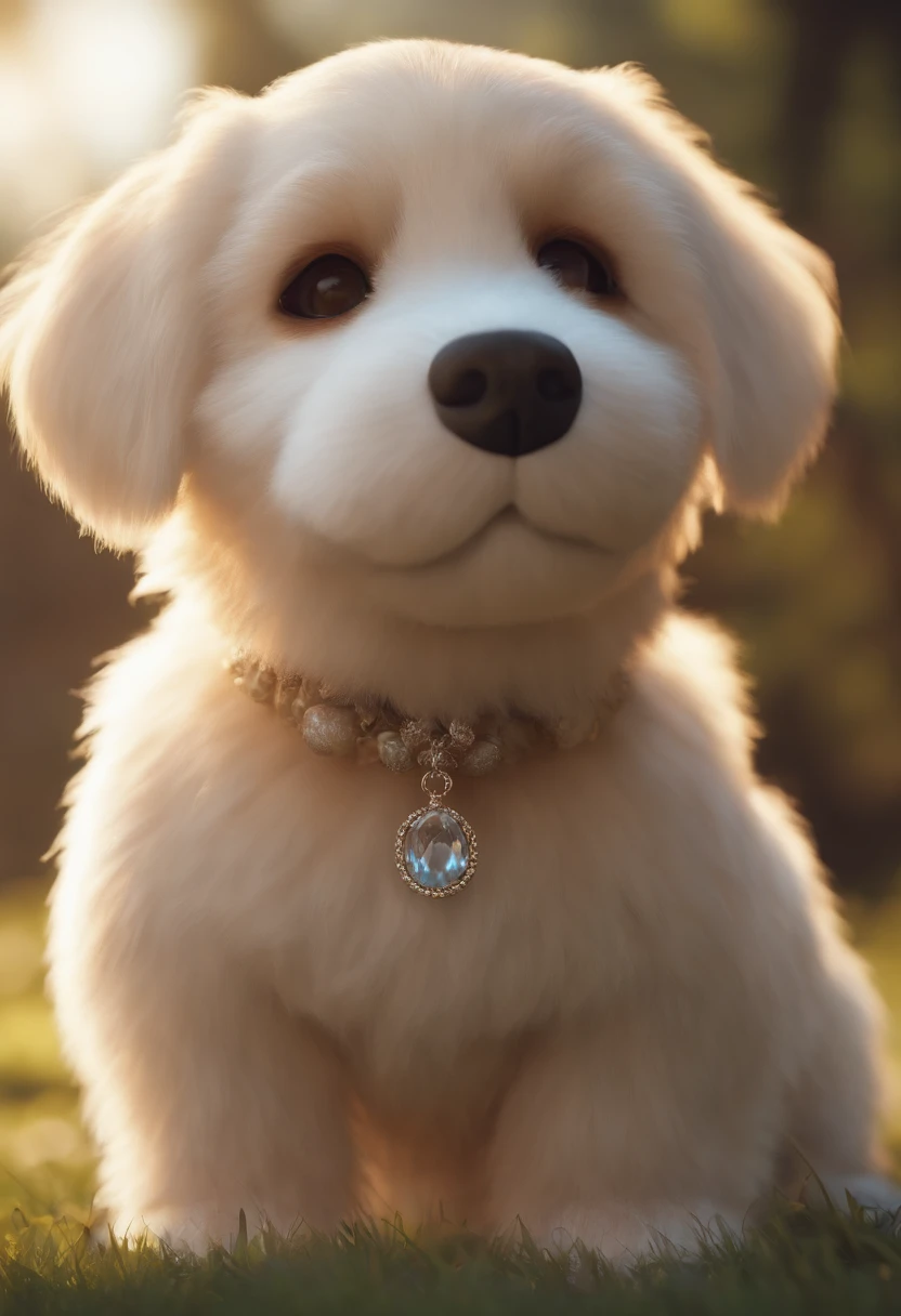 Dog cute, huge head, olhos altamente detalhados, frente, encaixar, whole body view, figuras de brinquedo, best quality, Desenhos animados 3d, whole body view, fantasia, Sonhos, Surrealismo, super fofo, trending on ArtStation