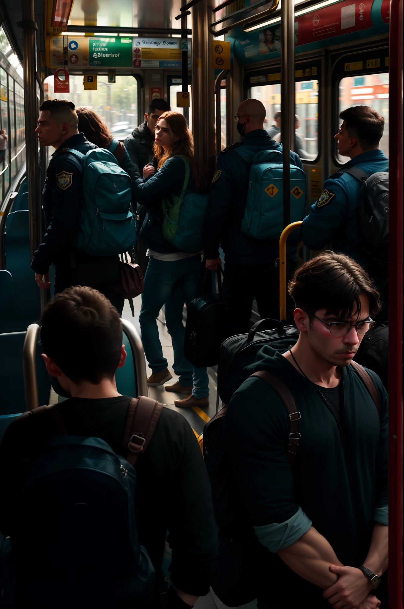 uma foto realistas Por exemplo: Harassment on public transport; brincadeiras ou apelidos constrangedores no ambiente escolar; bullying; assault by a known or unknown person. Characters with spaces: minimum 2 and maximum 200.