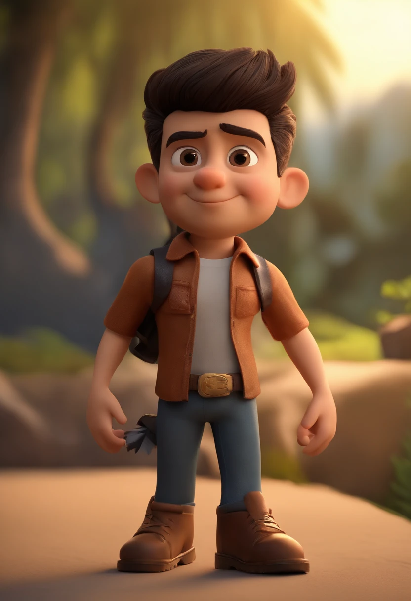 personagem dos desenhos animados de um menino de 15 anos olhos marrons e uma camisa preta, animation character, Caractere estilizado, animation style rendering, 3D estilizado, Arnold Maya render, 3 d render stylized, toon render keyshot, Personagem 3D, Personagem 3D, 3d rendering stylized, 3 d character render, personagem de desenho animado, Personagem de close up, Pose de personagem,  (Estilo Pixar) (master part:1.2) (Bokeh) (best quality) (pele detalhada) (textura detalhada) (8k) (argila) (Cinematic lighting) (foco nítido