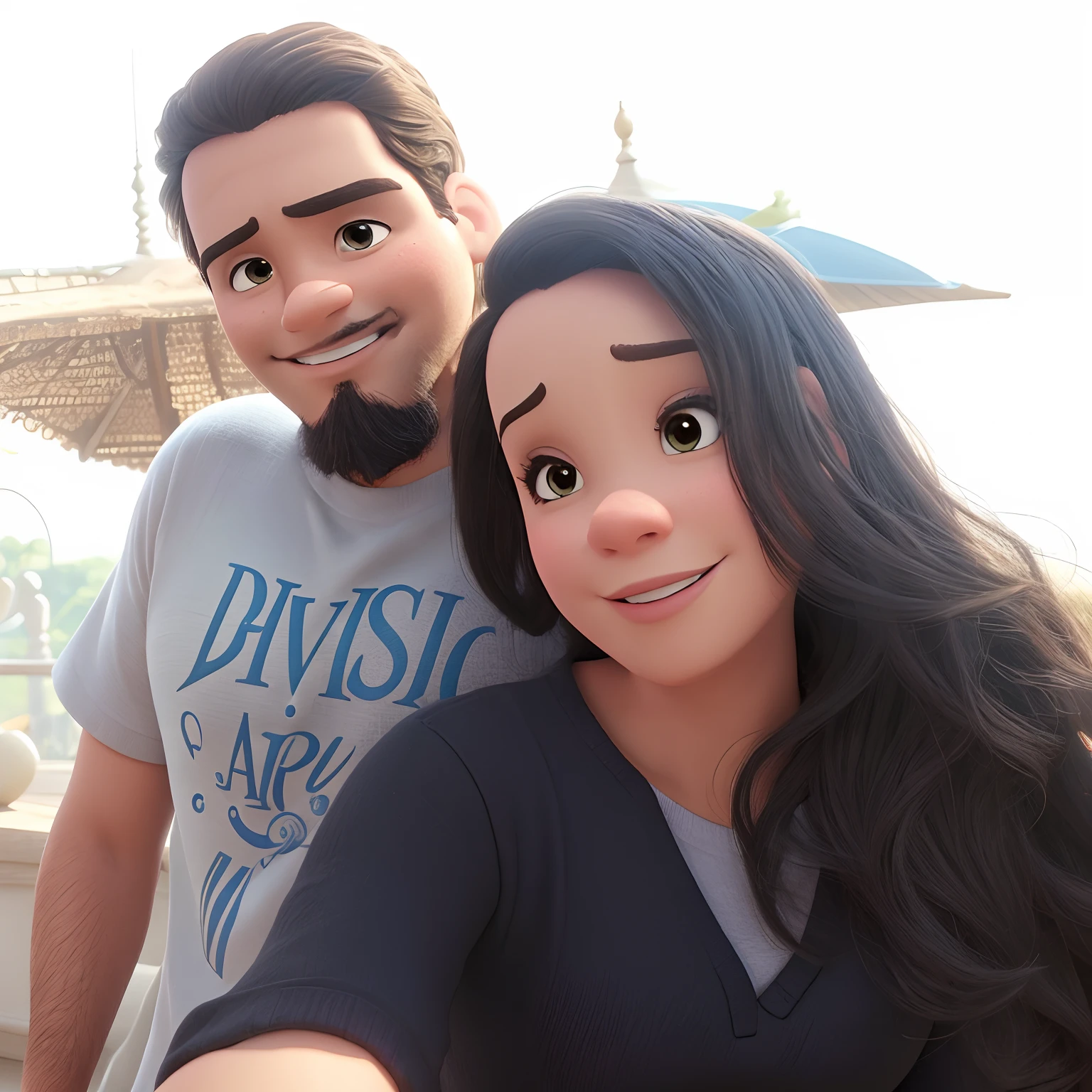 Um casal estilo disney pixar, alta qualidade, melhor qualidade