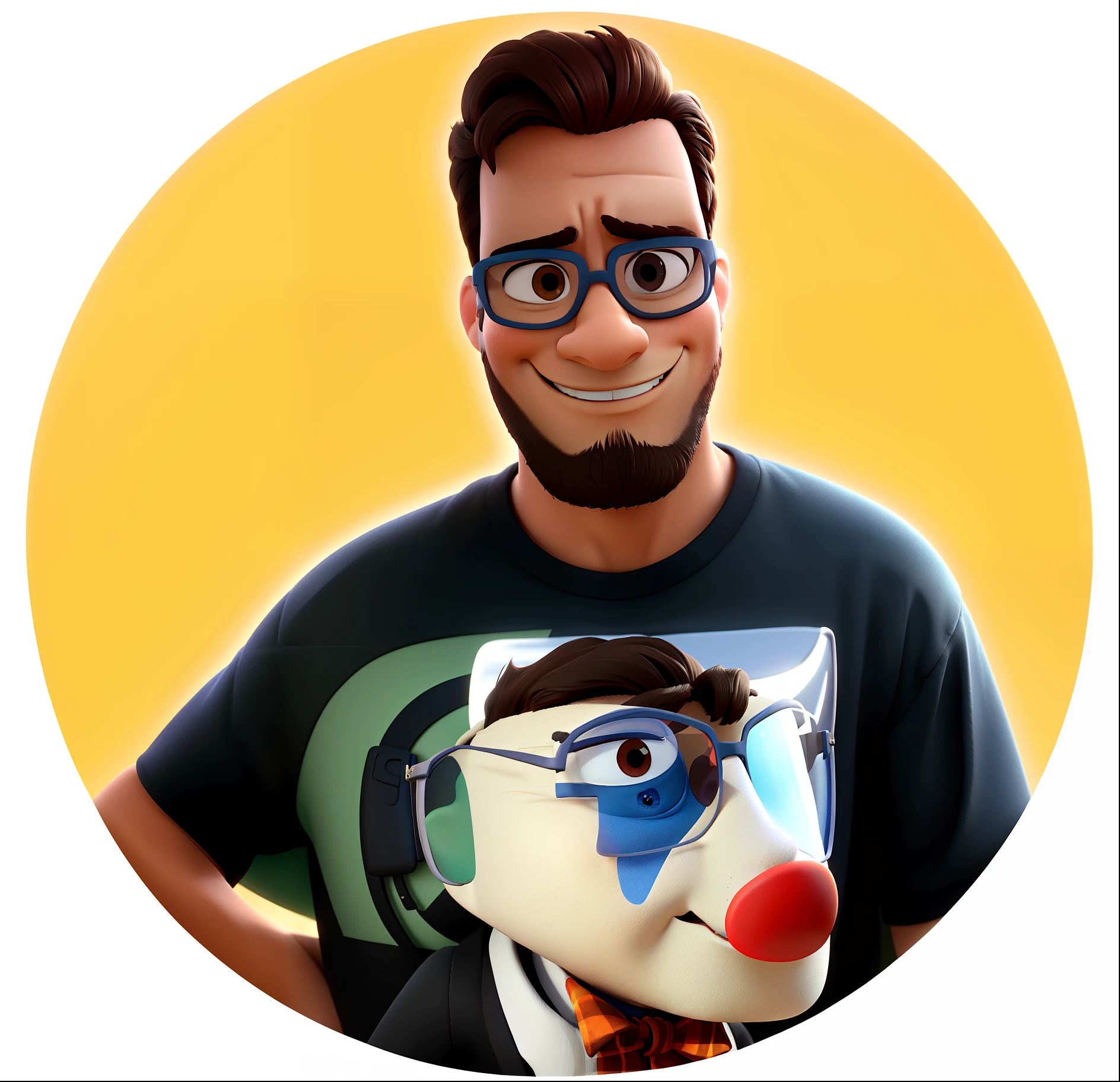 homem de oculos estilo disney pixar,