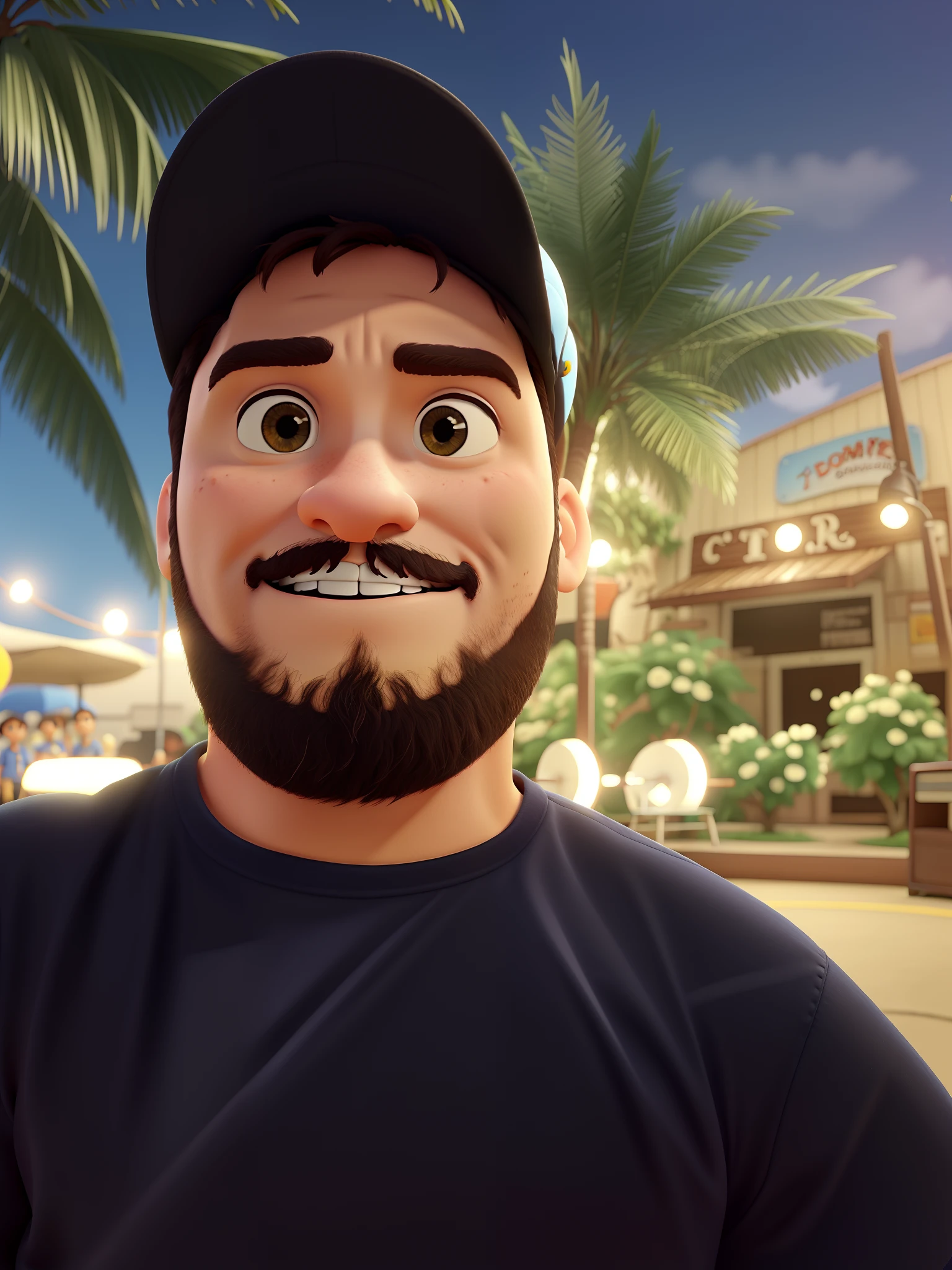 crie um banner no estilo Pixar,  segurando uma guitarra.