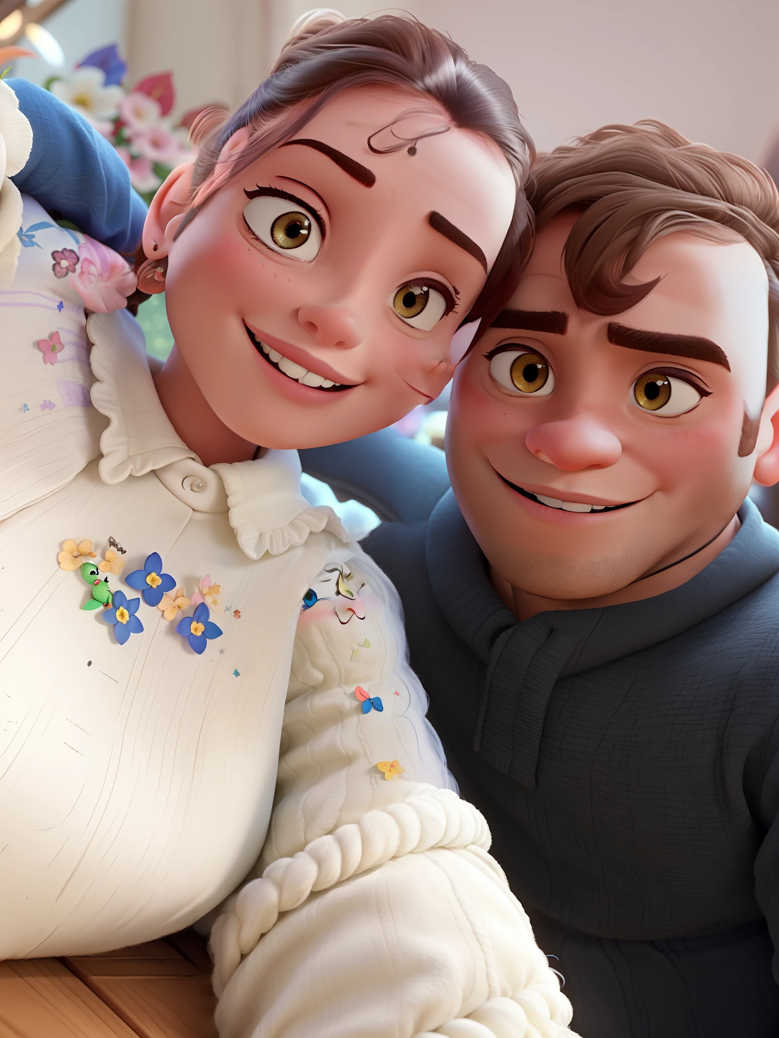 romantic couple, igual aos filmes Disney Pixar