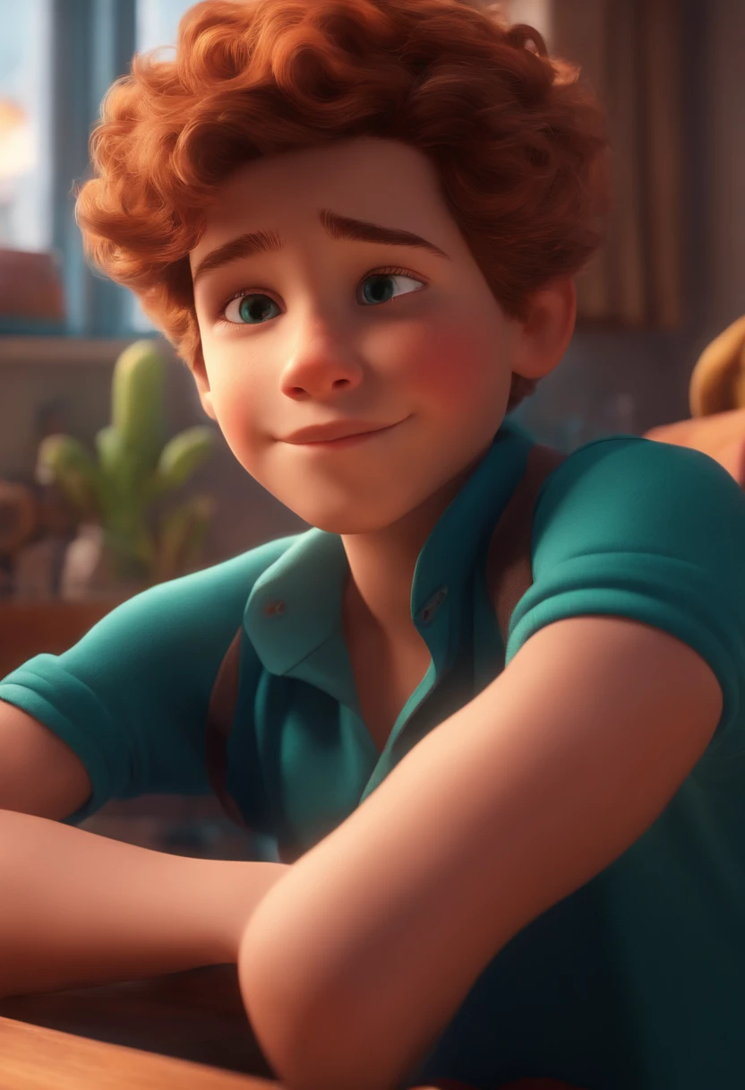 Image of a boy for a story in a YouTube video in Pixar format, He's the little allabester, He's the class leader, He's outgoing, Playful and gets up for a lot of things