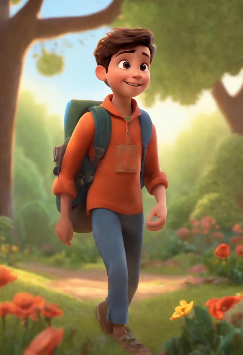 Image of a boy for a story in a YouTube video in Pixar format, He's the little allabester, He's the class leader, He's outgoing, Playful and gets up for a lot of things