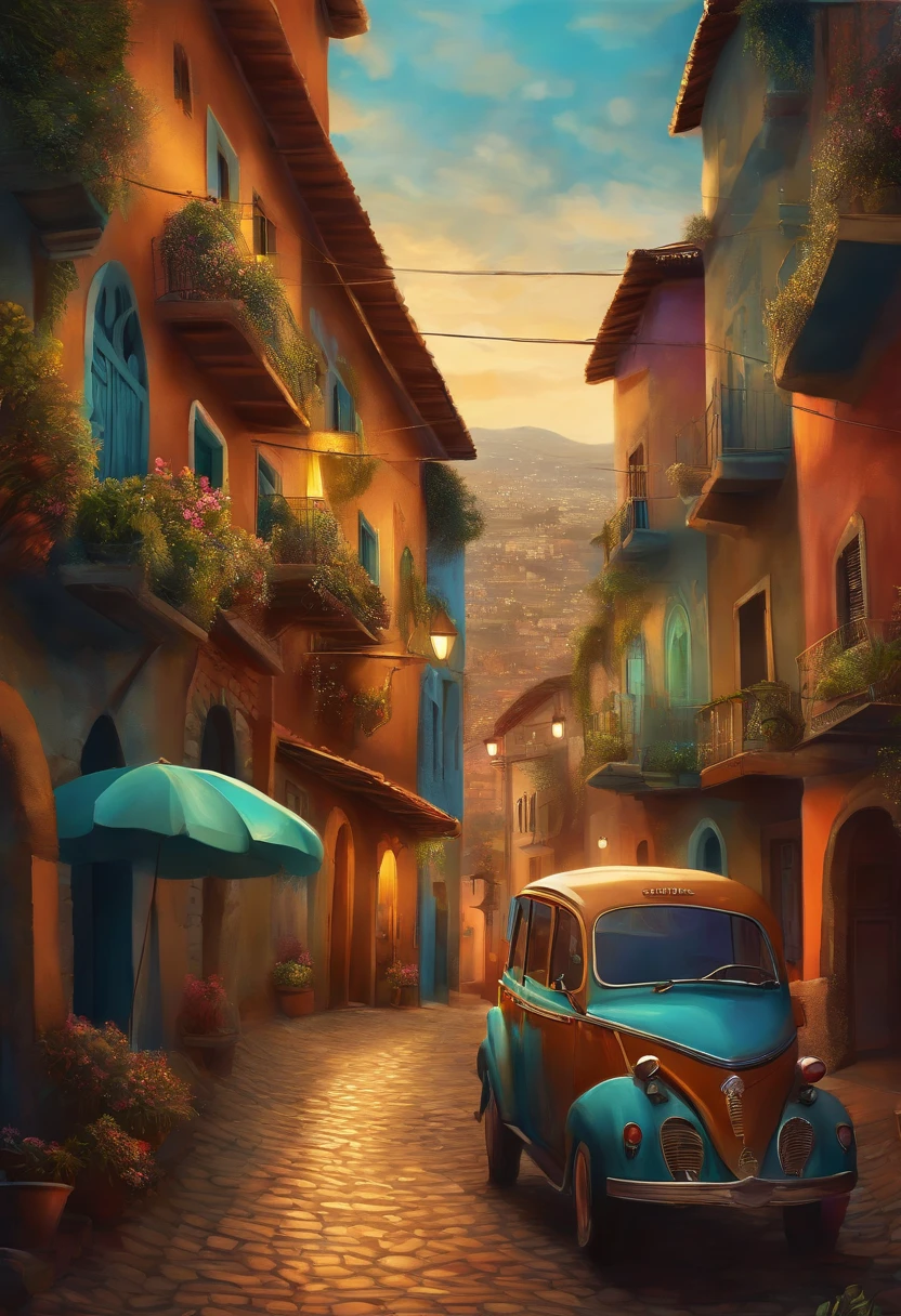 uma pintura de uma favela dourada, 4K Digital Illustration, stunning digital illustration, lindo arte digital, a beautiful artwork illustration, bela arte digital, bela arte digital, exquisite digital illustration, intrincada pintura digital, arte digital muito bonita, pintura digital vibrante, linda arte digital linda, psychedelics, pintura digital dourada, arte digital inspiradora, arte digital estilizada