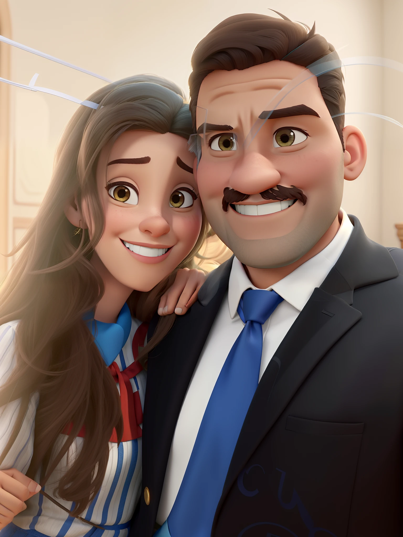 casal homem e mulher no estilo Disney Pixar, alta qualidade, melhor qualidade