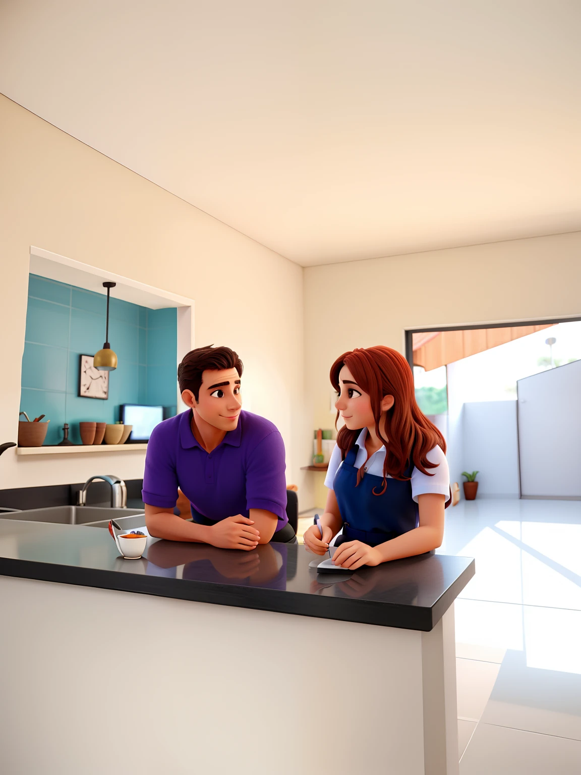 Casal em uma cozinha