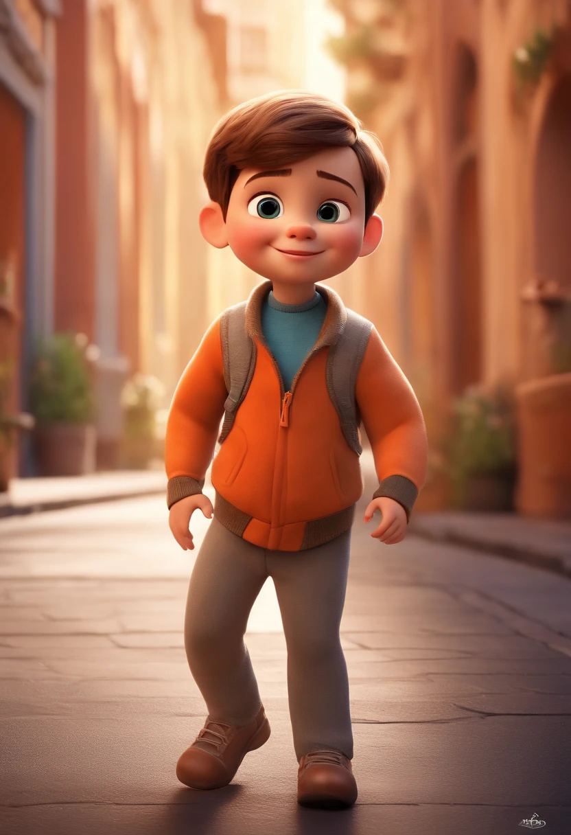 a happy cute standing short hair, vestindo uma fantasia espacial, , fundo branco, barnet, Tom, Estilo Pixar, ....3d, desenhos animados, rosto detalhado, asymmetrical 16k