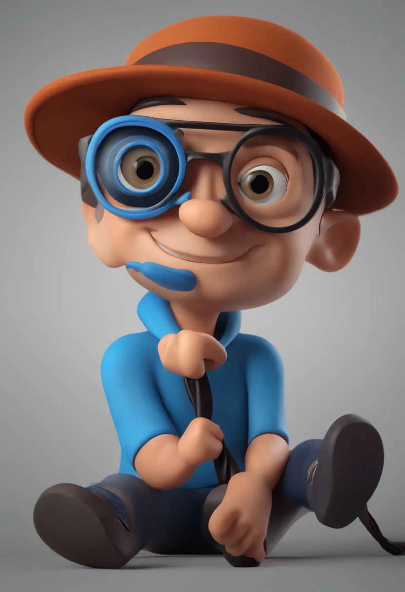 Cartoon character of a man with black glasses and a blue shirt, animation character, Caractere estilizado, animation style rendering, 3D estilizado, Arnold Maya render, 3 d render stylized, toon render keyshot, Personagem 3D, Personagem 3D, 3d rendering stylized, 3 d character render, personagem de desenho animado, Personagem de close up, Pose de personagem, (Estilo Pixar) (master part:1.2) (Bokeh) (best quality) (pele detalhada) (textura detalhada) (8k) (argila) (Cinematic lighting) (foco nítido