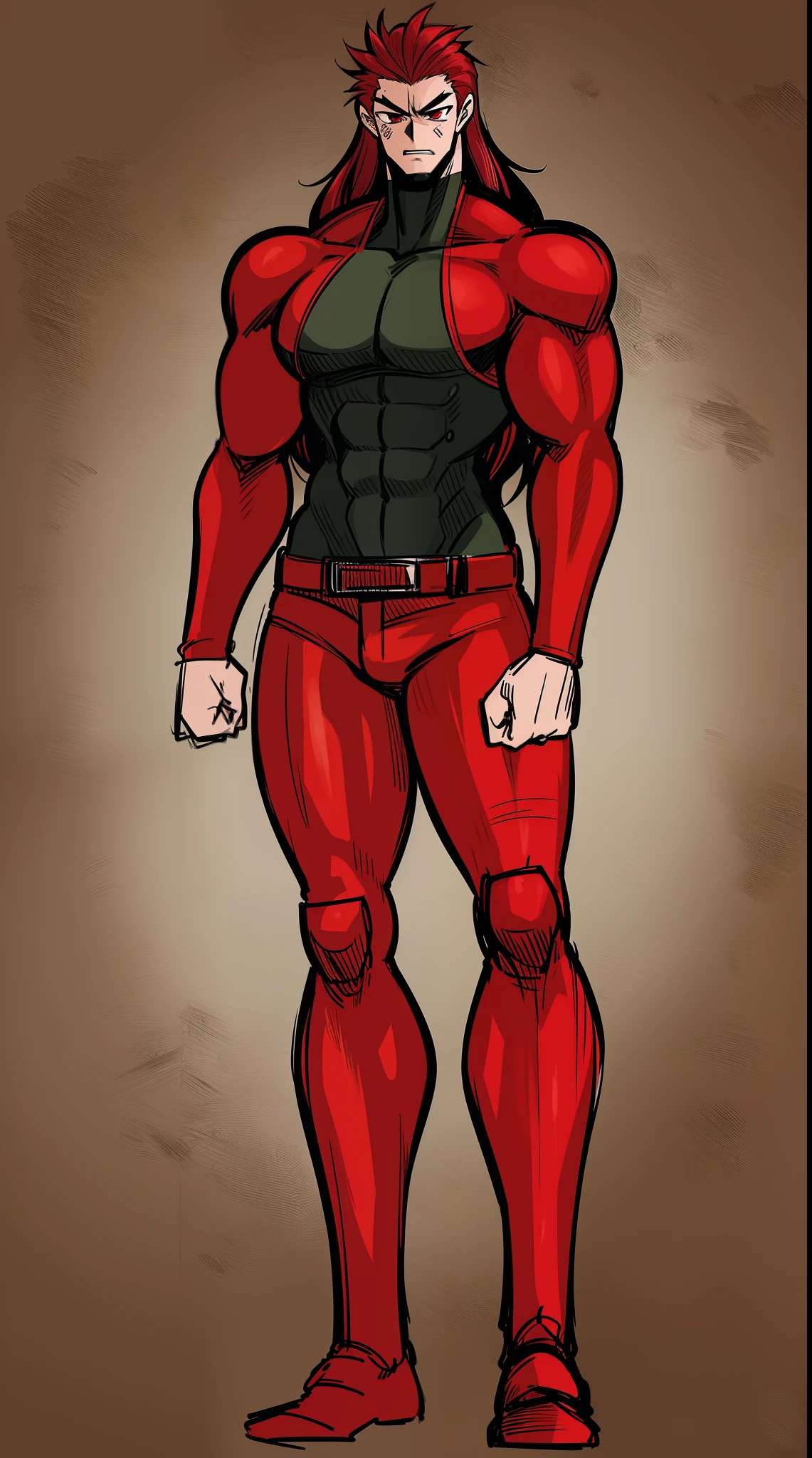 tall man, , long hair, red hair, muscular male,portrain solo focus, 1character, sentai armor, , man berserker, fantasy medieval,walking, full body, walking, stanfding,