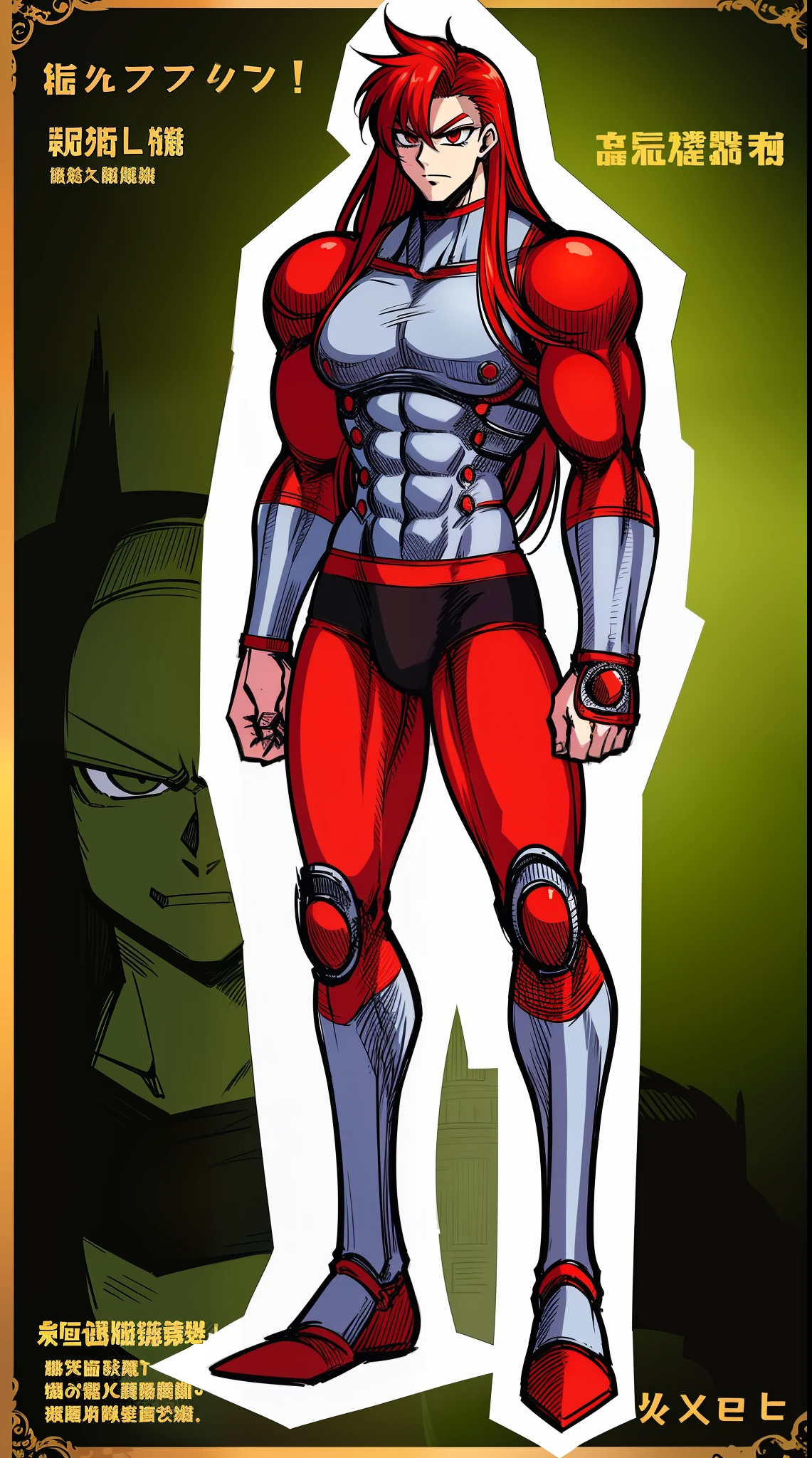 tall man, , long hair, red hair, muscular male,portrain solo focus, 1character, sentai armor, , man berserker, fantasy medieval,walking, full body, walking, stanfding,