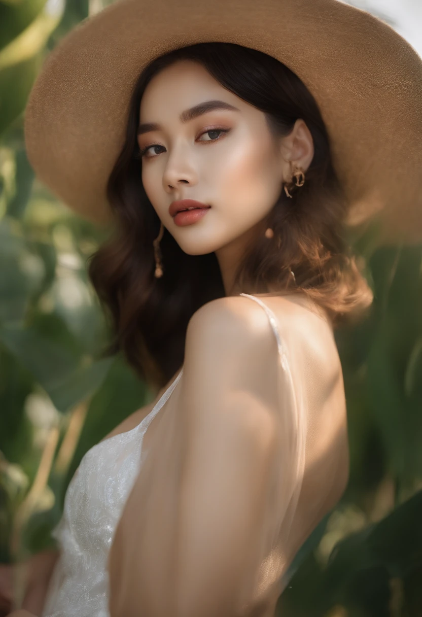 (8k, Foto RAW, fotorrealista:1.25) ,( gloss, Cilia, Gloss-face, pele brilhante, best quality, Ultra Highres, profundidade de campo, chromatic aberration, caustics, wide lighting, sombreamento natural,Kpop idol) olhando para o espectador com uma felicidade serena e divina,