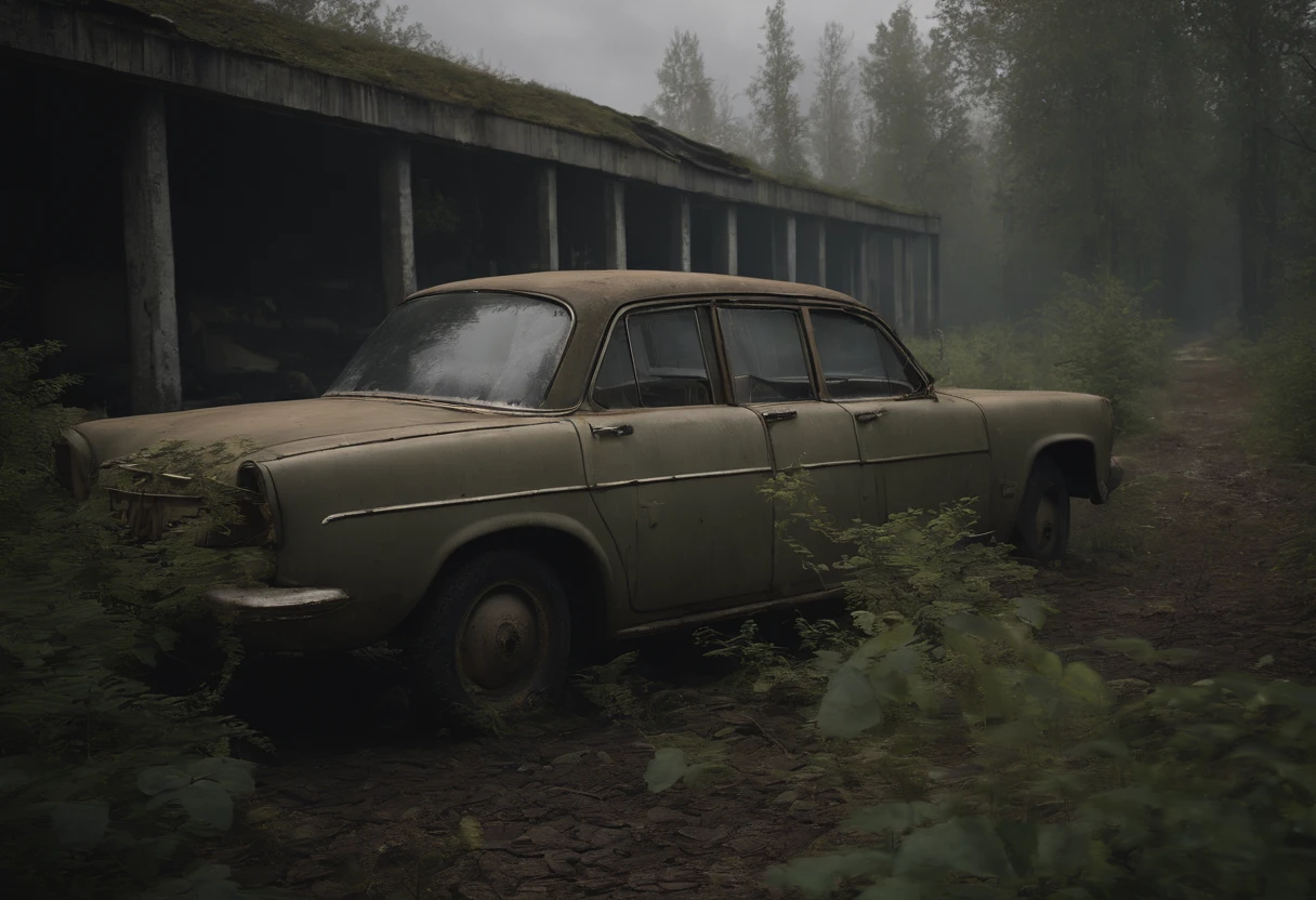 (best quality,4k,8k,highres,masterpiece:1.2),ultra-detailed,(realistic,photorealistic,photo-realistic:1.37),Stalker Zone,Chernobyl,Nuclear rain,radiation,dangerous atmosphere,dystopian landscape,stark contrast,mysterious aura,dim lighting,desolated buildings,overgrown vegetation,dusty atmosphere,abandoned vehicles,ruined infrastructure,cracks on the ground,damaged walls,peeling paint,foggy surroundings,polluted air,decaying environment,restricted access signs,lurking danger,masked figures,ominous clouds,warned gas masks,radioactive materials,contaminated water sources,heavy radiation warnings,creepy silence,haunting stillness,post-apocalyptic ambiance,uncertain future,forbidden trespass,atechnological ruins,fallen civilization,instant death lurking,breathtaking desolation,unforgettable impact,otherworldly experience,energy anomalies,enthralling mystery,dark secrets,emerging horror,hidden treasures,survival instincts,lost hope,remnants of past life,memories fading away,forgotten dreams,permeating gloom,hauntingly beautiful,unpredictable encounters,irradiated wilderness,chaotic aftermath,memories of tragedy,echoes of despair,ominous tales,emotional resonance,devastating consequences,abandoned memories,mystery