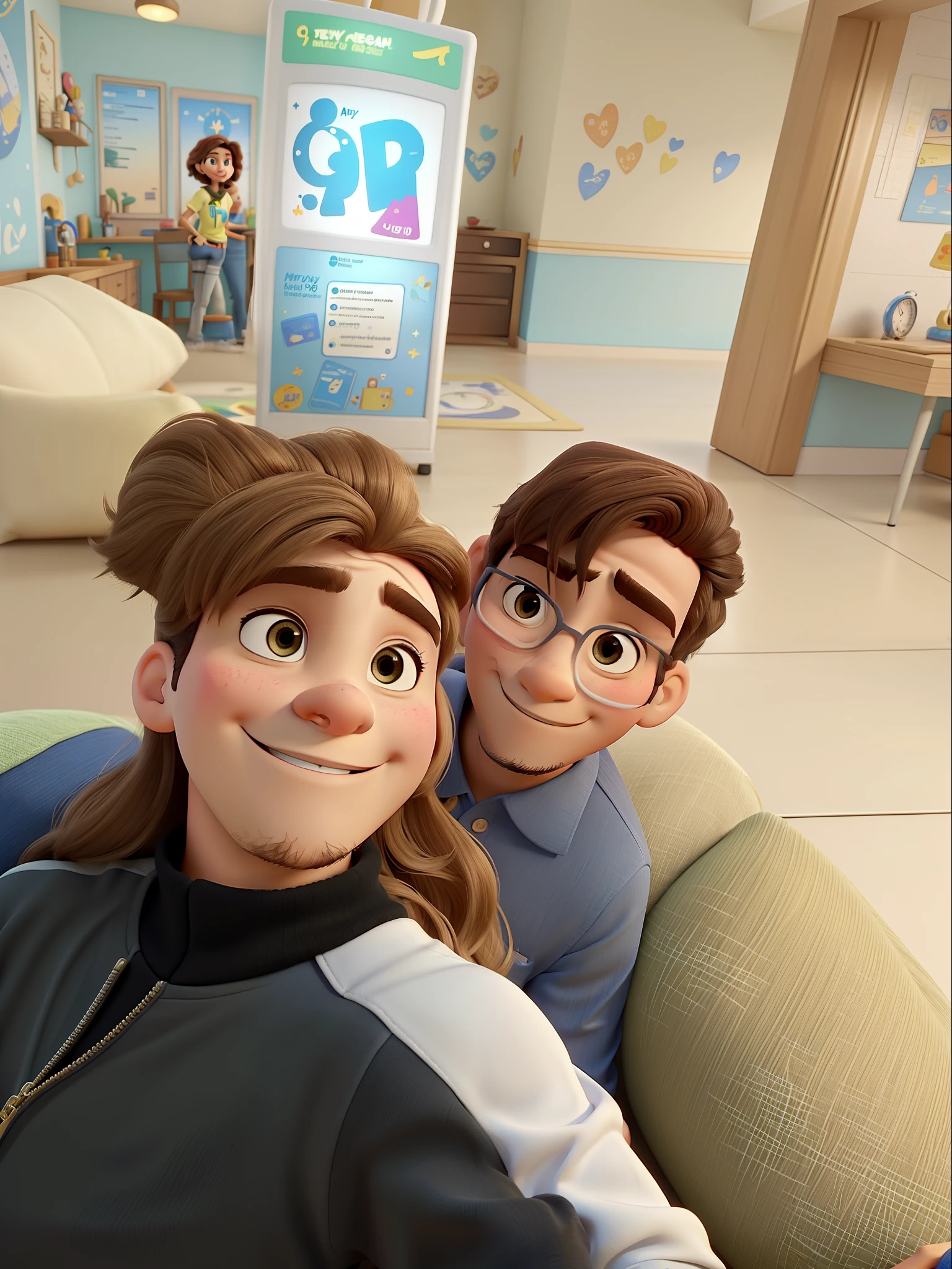 Casal estilo Disney pixar, alta qualidade, melhor qualidade