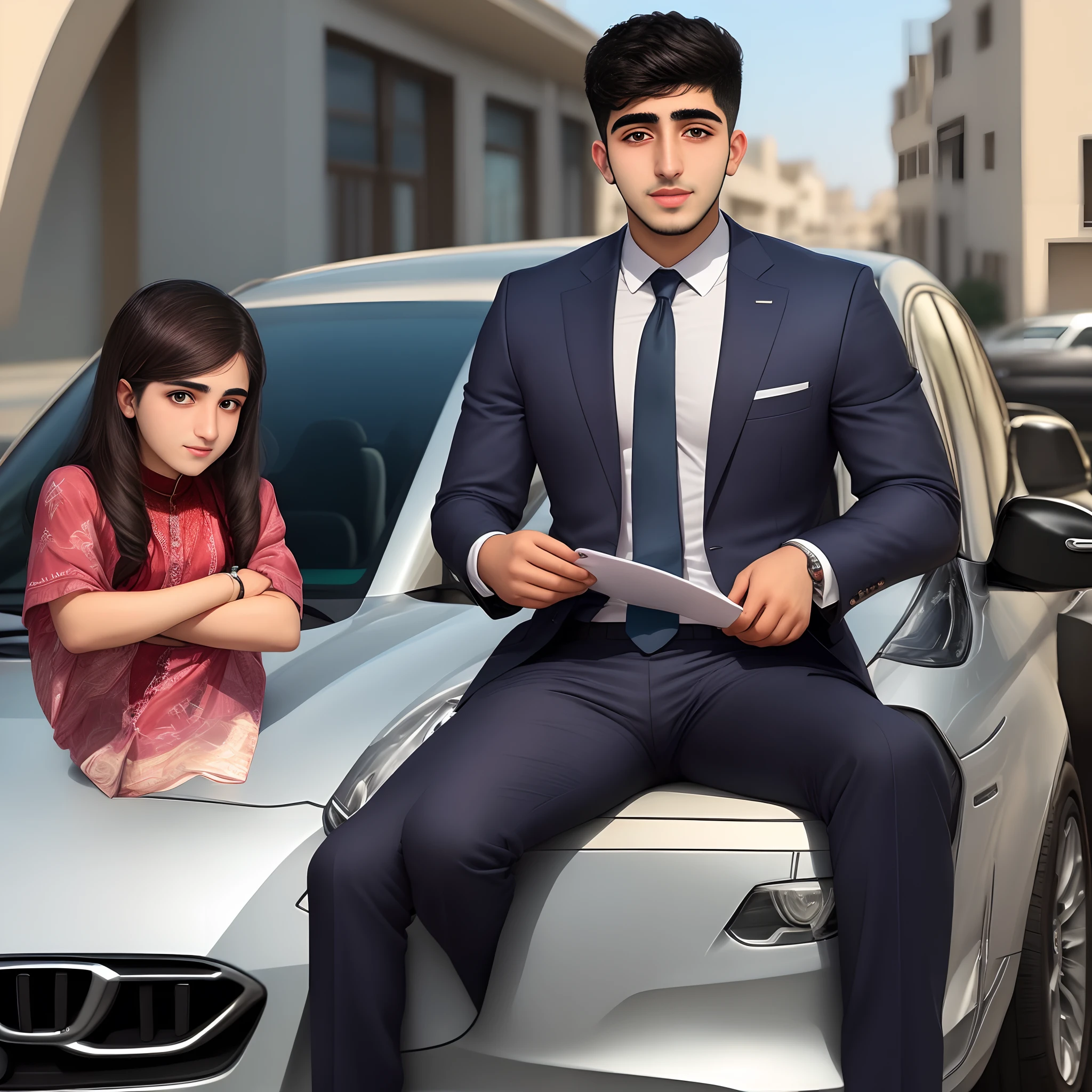 Alireza is a 23-year-old boy and after his studies, he returned to Iran, became rich, wears a suit, drives a BMW car and went to visit his family.