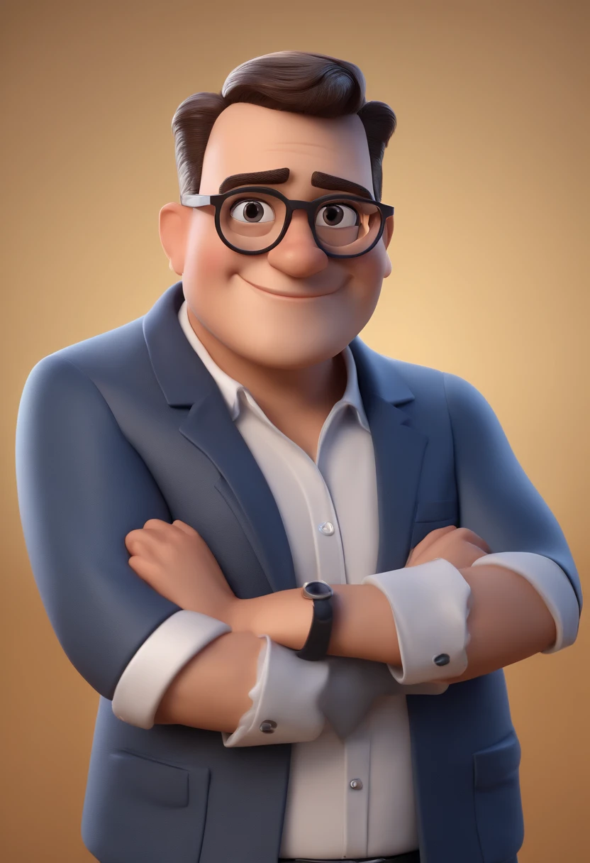 Cartoon character of a man with black glasses and a blue shirt, animation character, Caractere estilizado, animation style rendering, 3D estilizado, Arnold Maya render, 3 d render stylized, toon render keyshot, Personagem 3D, Personagem 3D, 3d rendering stylized, 3 d character render, personagem de desenho animado, Personagem de close up, Pose de personagem, (Estilo Pixar) (master part:1.2) (Bokeh) (best quality) (pele detalhada) (textura detalhada) (8k) (argila) (Cinematic lighting) (foco nítido