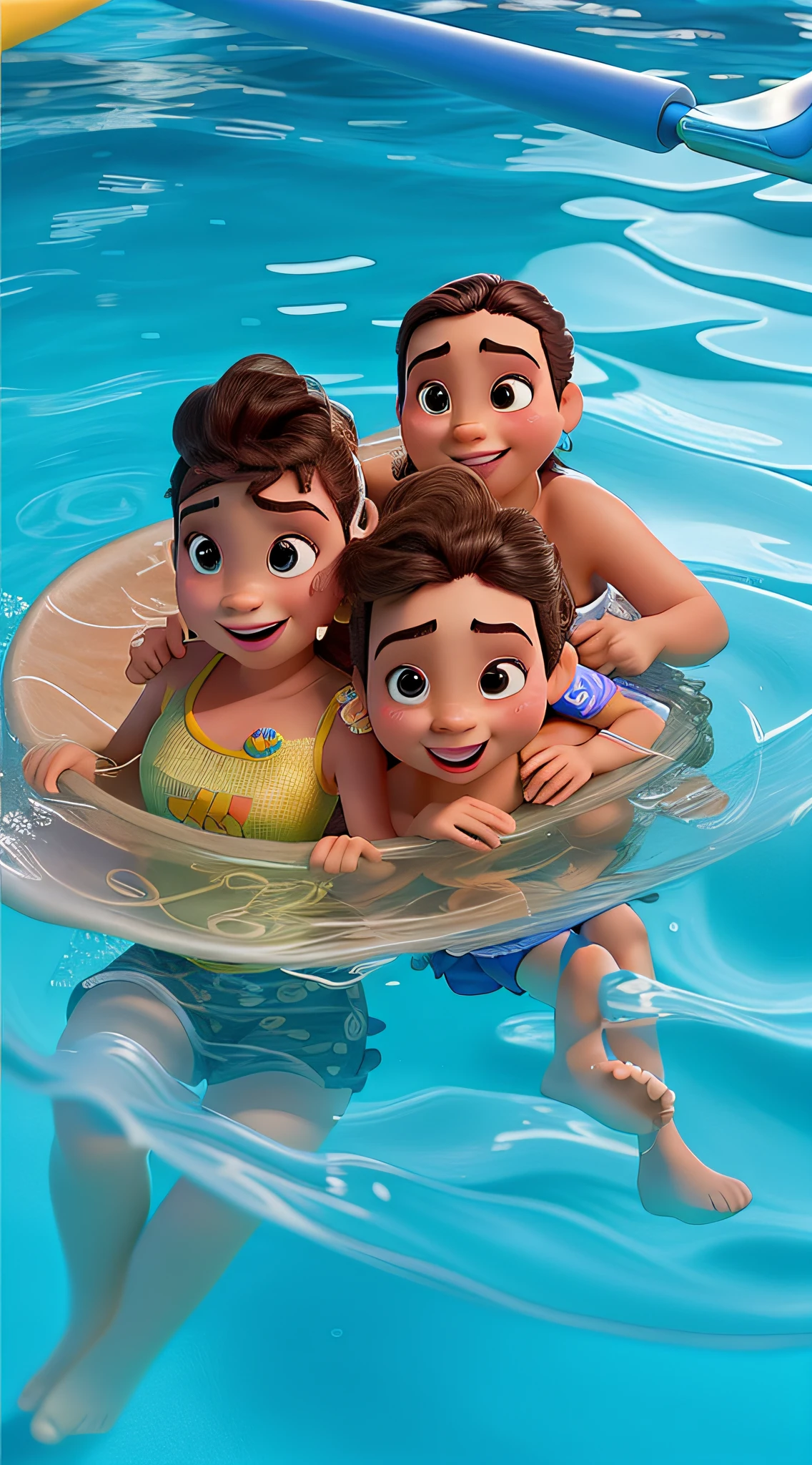 3 girl, naked , underwater , small breasts random hair styles, beautiful, perfect skin, 8k resolution, perfect lighting, perfect face, perfect shading, extreme detail, shining, tanned skin, bright lighting, taking selfie,group hug