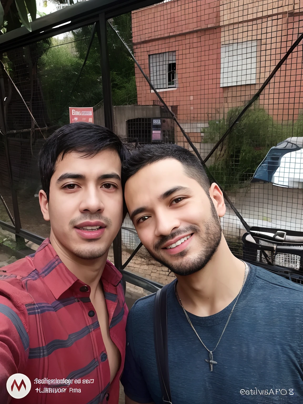 There are two men next to each other in front of a fence, Pablo Carpio e Jordan Grimmer, In Sao Paulo, Nick Silva e Ilya Kuvshinov, Directed by: Nandor Soldier, Paulo Pepera Pablo Roldan, caio santos, dois homens bonitos, Gay, Alejandro, david rios ferreira, Directed by: Samuel Silva