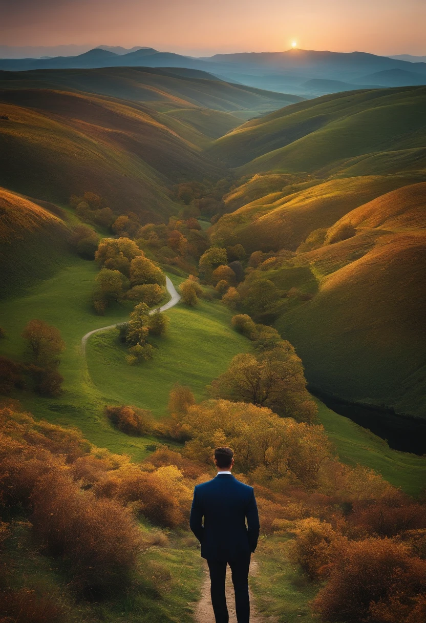 Join this landscape with the bespectacled man in the other photo