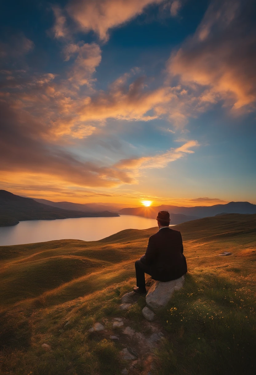 Join this landscape with the bespectacled man in the other photo