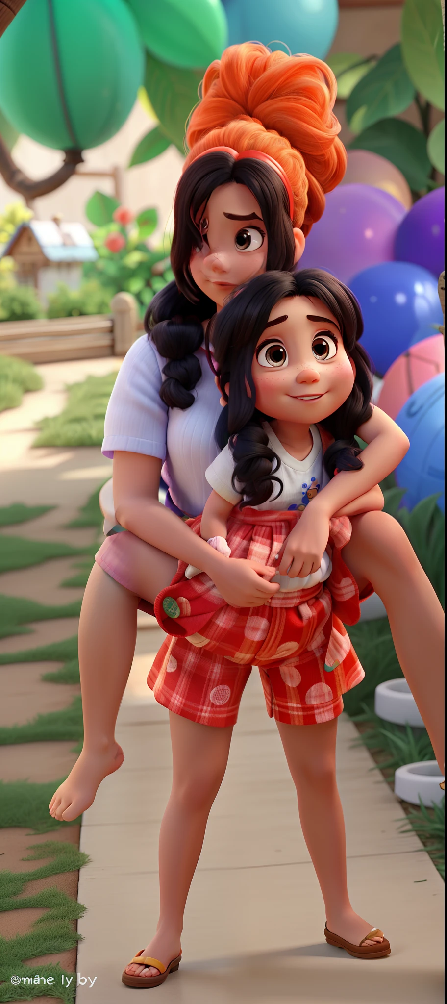 pai, Mother Baby Girl Small Hair, Disney pixar |