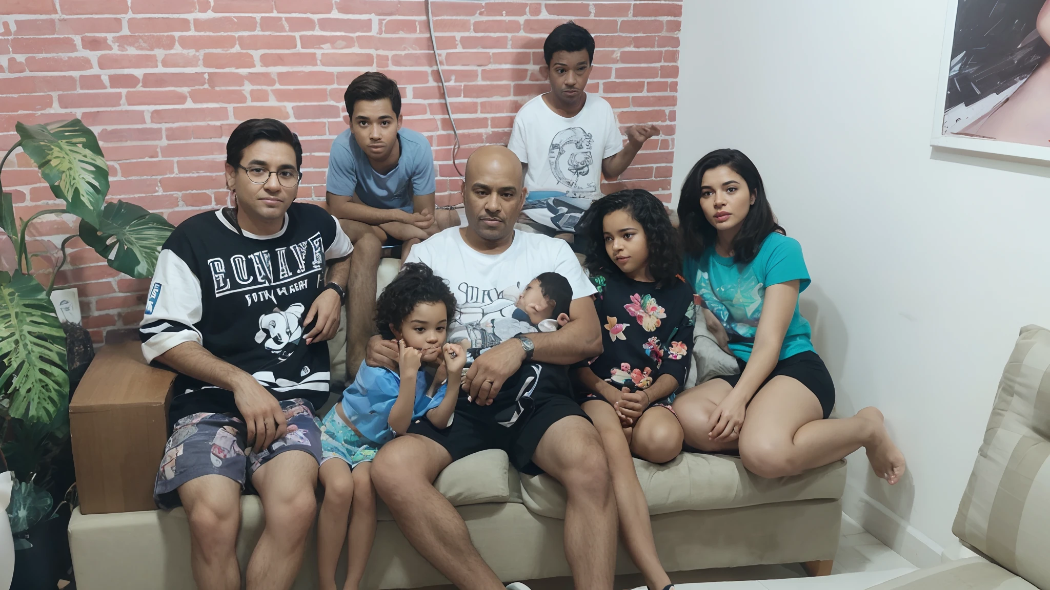 There's two people sitting on a couch with a girl, Happy family, Directed by: Nandor Soldier, imagem de qualidade muito baixa, Condutor de Ene, 1614572159, family portrait, portrait of family of three, imagem de perfil, Retrato tirado 8 K, Aykut Aydogdu, Em casa, alta qualidade de imagem