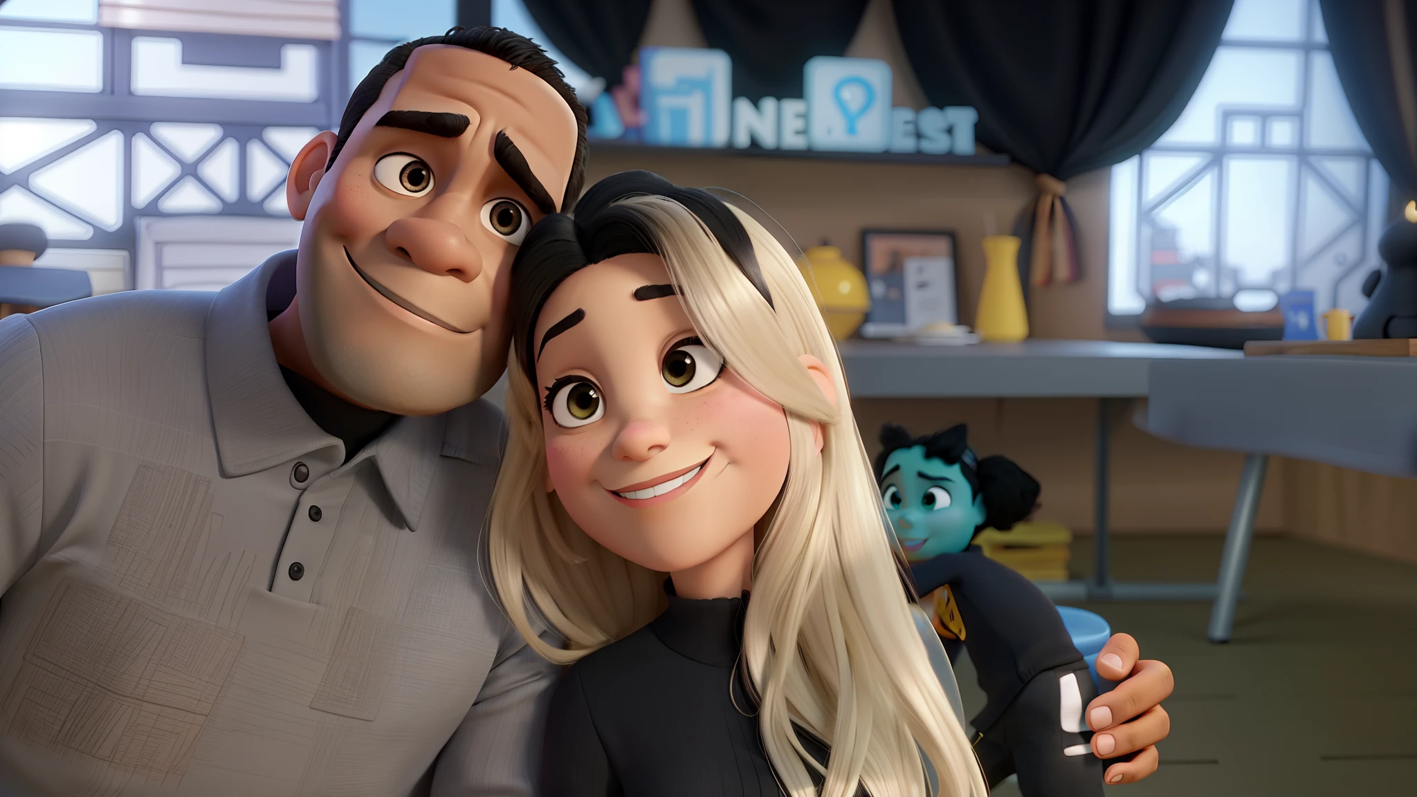 CASAL NEGRO ESTILO DINEY PIXAR. ALTA QUALIDADE MELHOR QUALIDADE