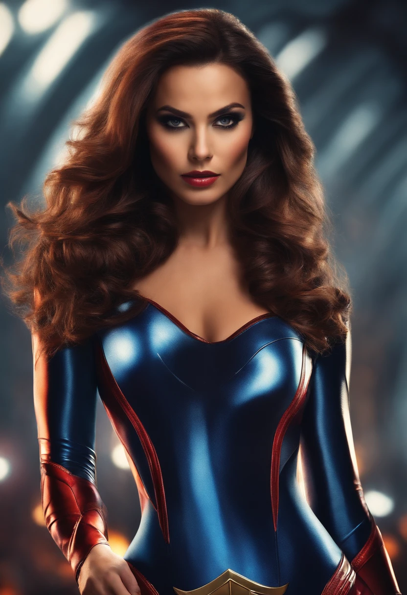 Superheroine wearing tight suit