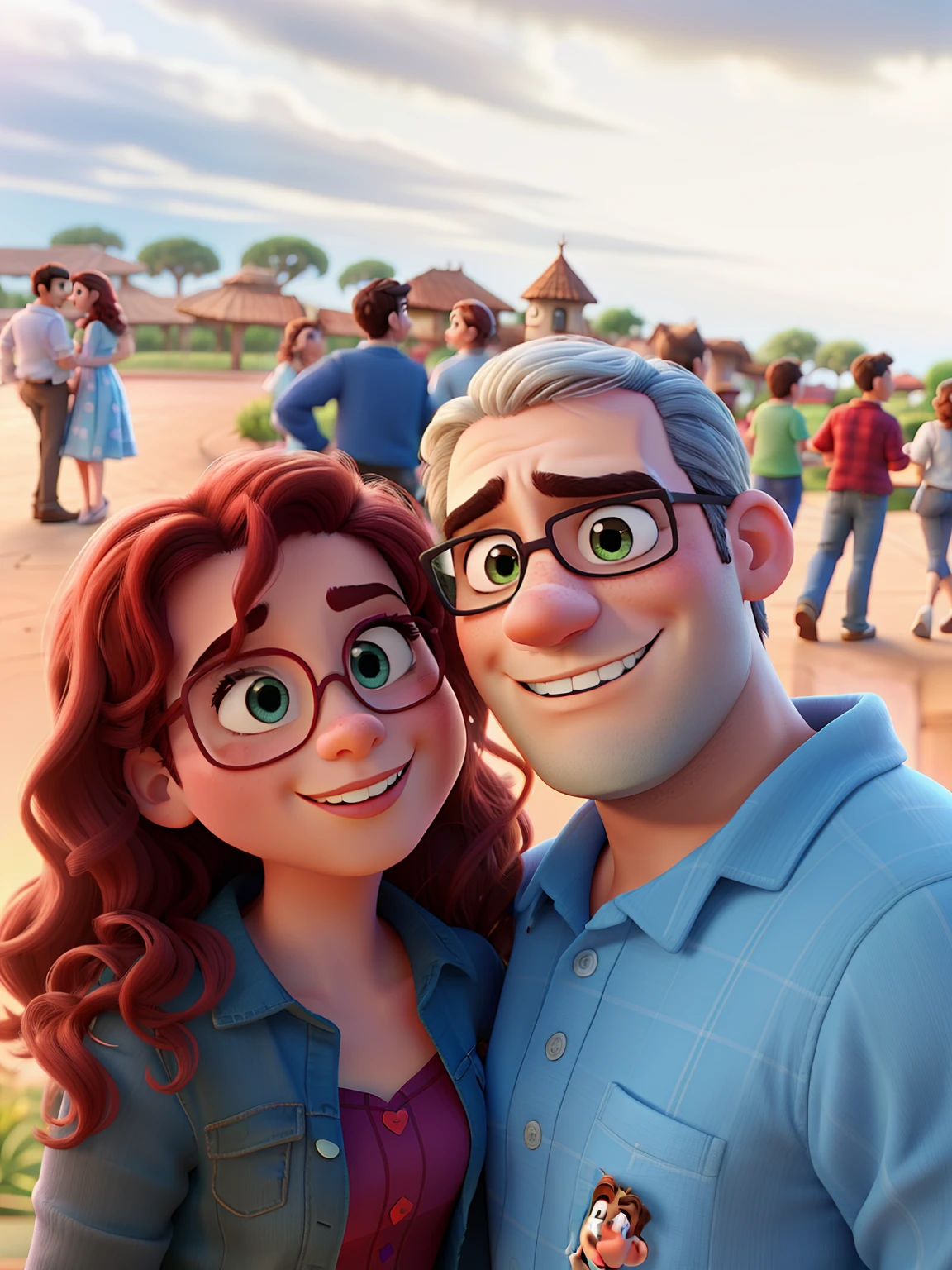 romantic couple, igual aos filmes Disney Pixar