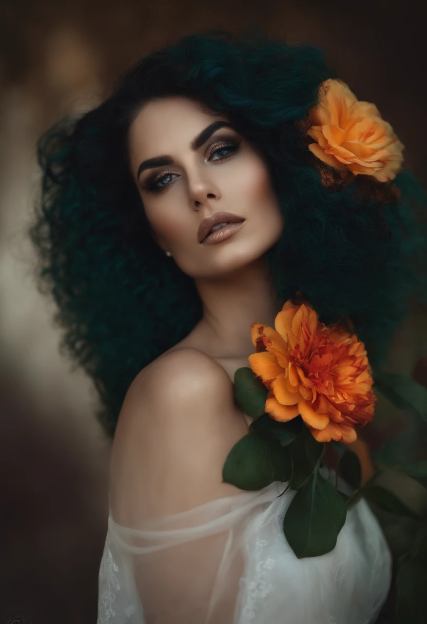 Retrato de Femme_fatal, Longas_Hair, realismo,