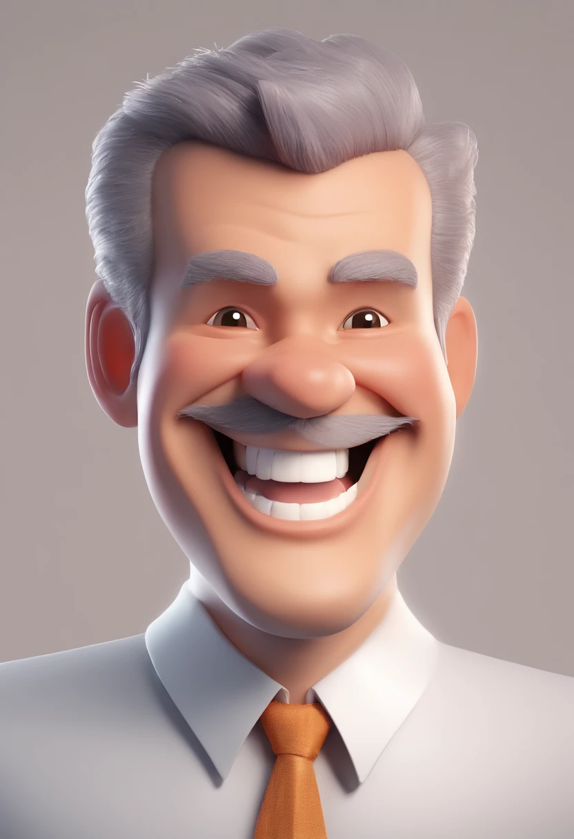 Smiling Man Illustration, sorriso insano, Homem de pele marrom com um sorriso gigante, happily smiling at the camera, sorriso atrevido, he's smiling, sorriso muito grande, Macho sorridente, foto de perfil headshot, rindo sorriso enorme, desenhando no estilo de Arte 3D, c4d, fundo de cor branco puro, estilo disney, estilo pixar render ilustracao Super Detalhe, 8k