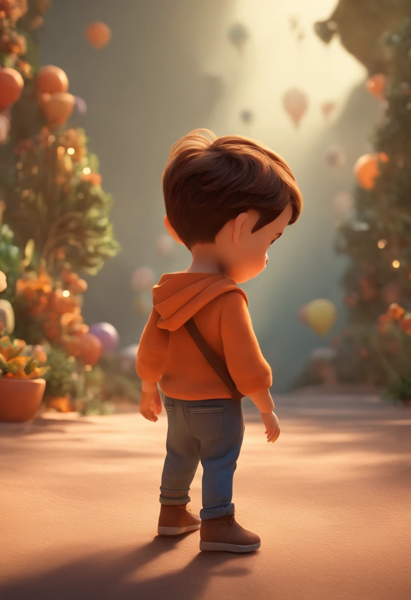 a happy cute standing short hair, vestindo uma fantasia espacial, , fundo branco, barnet, Tom, Estilo Pixar, ....3d, desenhos animados, rosto detalhado, asymmetrical 16k