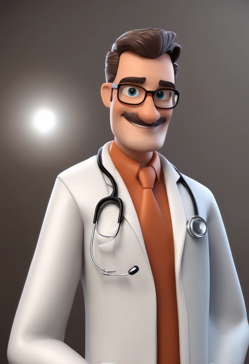 Cartoon Character of a Doctor Man and a Doctor Woman with Lab Coat and Stethoscope , Un personaje animado, stylized character, Rendering animation styles, 3D estilizado, , 3D render estilizado, Toon renderizar keyshot, Personaje 3D, Personaje 3D, Renderizado 3D estilizado, Renderizado de 3 caracteres D, Personaje de dibujos animados, Personaje de primer plano, Pose del personaje, (estilo pixar) (Bokeh) (La mejor calidad) (Piel detallada) (Textura detallada) (8k) (arcilla) (cinematic lighting) (foco nítido，Se sienta y ahueca la parte superior del cuerpo