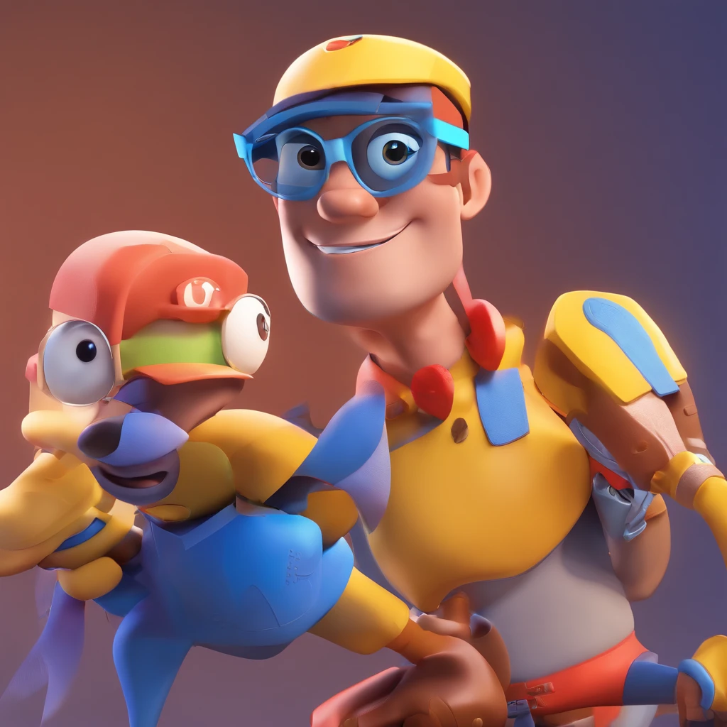 Cartoon character of a man wearing black glasses and a blue shirt, um personagem animado, Caractere estilizado, animation style rendering, 3D estilizado, Arnold Maya render, 3 d render stylized, toon render keyshot, Personagem 3D, Personagem 3D, 3d rendering stylized, 3 d character render, personagem de desenho animado, Personagem de close up, Pose de personagem, (Estilo Pixar) (master part:1.2) (Bokeh) (best quality) (pele detalhada) (textura detalhada) (8k) (argila) (Cinematic lighting) (foco nítido,Senta e vaza a parte superior do corpo