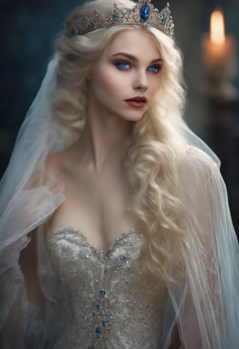 Vampire Princess, , breathtakingly beautiful  , blue eyes, whitish blonde hair