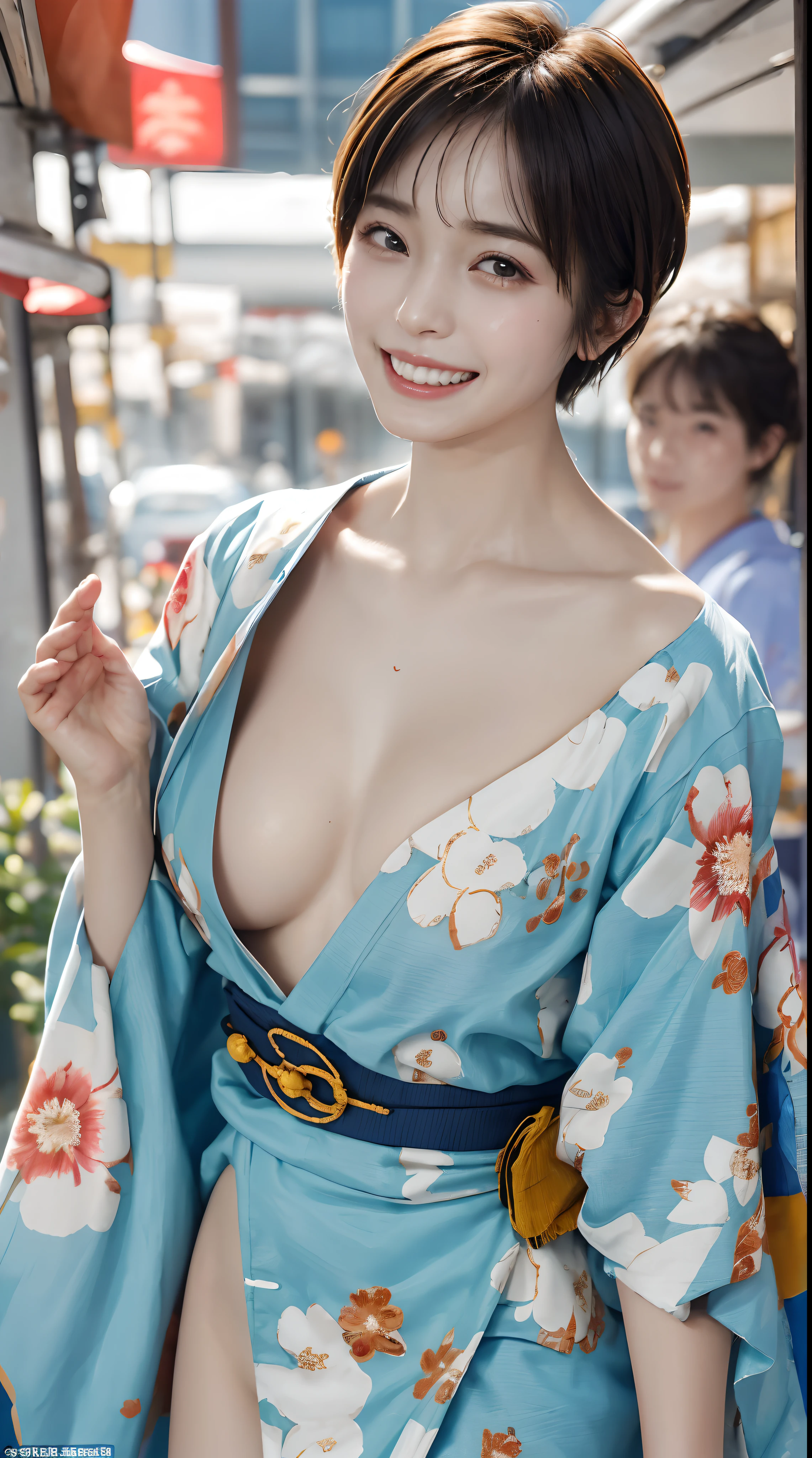 Pubic hair grows、Smile full of happiness、((()))、、、Panting face、Lacking、After being attacked、Sweating、Expression in a state of excitement、short-hair、eye glass、Floral kimono、(((The lower part of the body is bare)))、
