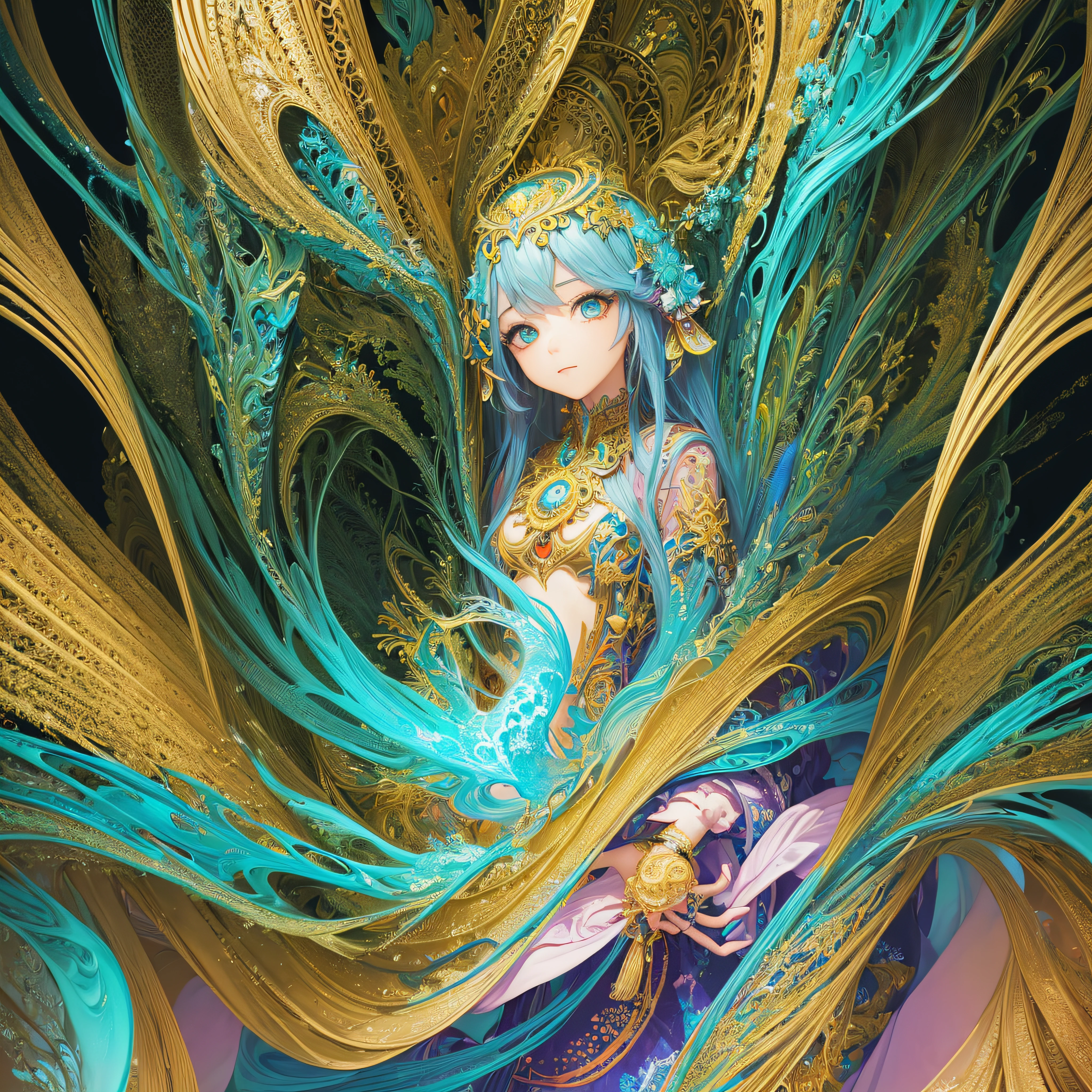 (masterpiece, top quality, best quality, official art, beautiful and aesthetic:1.2), (1girl), extreme detailed,(fractal art:1.3),colorful,highest detailed --auto