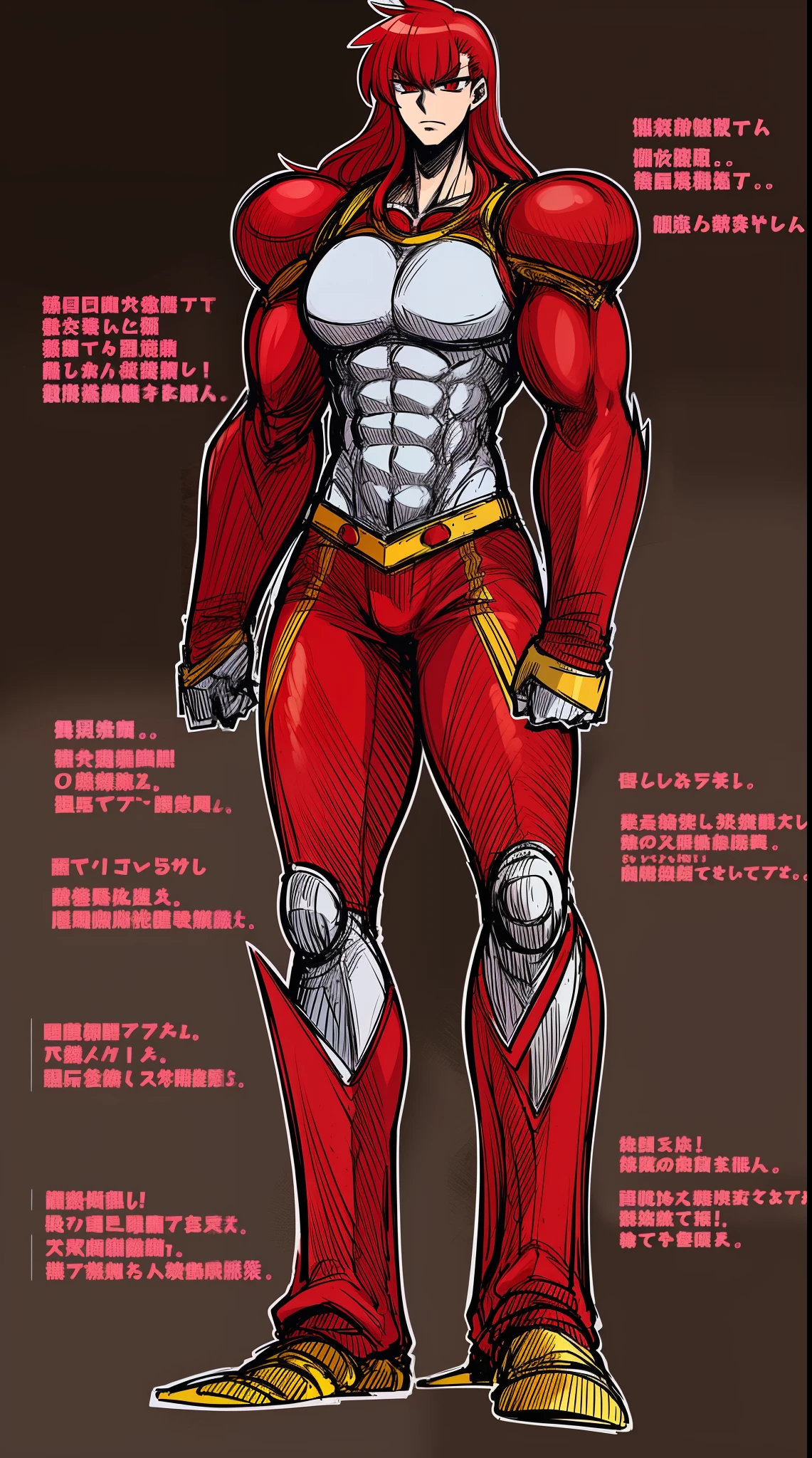 tall man, , long hair, red hair, muscular male,portrain solo focus, 1character, sentai armor, , man berserker, fantasy medieval,walking, full body, walking, stanfding,