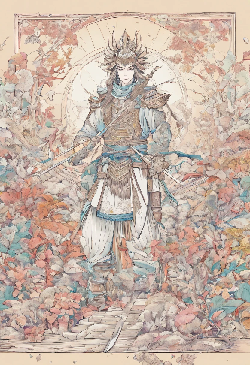 Manga Storyboard: 1.8, Manga Layout,(8k, 16 mil, premiados, extremely high quality, high resolution, Super Detalhe,), Digital art with highly detailed 4K resolution, (Esqueleto Espadachim: 1.3), Samurai,quimono、Hakama lighting is dynamic, Detalhes intrincados destacados, Splash art with triad colors and deep tones, Storybook style, Warriors don't have hair, The best camera and lens models, Espada Katana Japonesa, A large tree with autumn leaves, folhas vermelhas, Devolver sangue, Beleza avassaladora, A bunch of swords stuck in the ground, symbolic of strength. Anatomia precisa, (Isolamento: 1.1), (luz refletida: 1.2), Glass, super detalhado, Complicado, oil on the canvas, escova seca, detalhe Aprimorado, dinamic poses、dynamic compositions、dedo detalhado、Detailed hand、Um rosto detalhado、32k , hiper HD, layout do painel de quadrinhos, Bolhas de voz, English text, Hand Drawn Audio Stickers Used in Cartoons, Spoke Heart, Read the ellipsis, spoken question mark, Read an exclamation point, Leia as notas em voz alta, Sobrenatural, Estilo anos 1990 ), Linhas de efeito