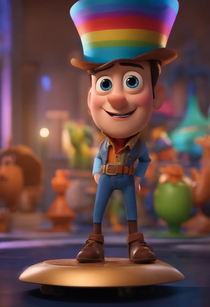 Um arquiteto de sonhos futurista, mas realista, inspired by Pixar animation, de perto. The character takes center stage with captivating facial expressions, oferecendo um toque de irrealidade.