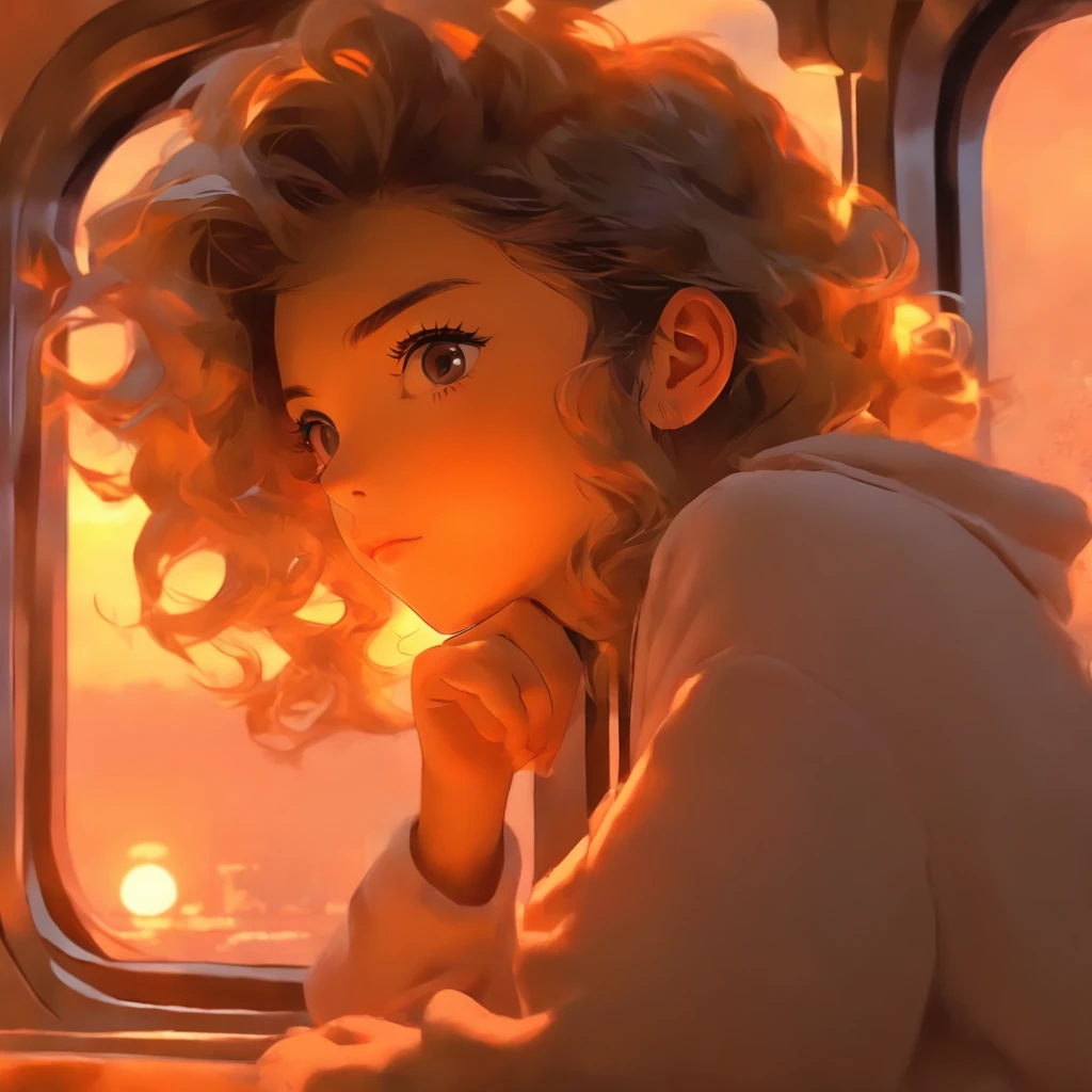 anime sentada em um trem olhando pela janela, retrato bonito do anime, Retrato de Lofi em uma janela, menina bonita, Retrato Lofi, menina lofi,a anime retrate no estilo de Guweiz, retrato de alta qualidade, with sunset, menina anime atraente, manime bonito, pintura ra da menina bonito, estilo anime. 8k